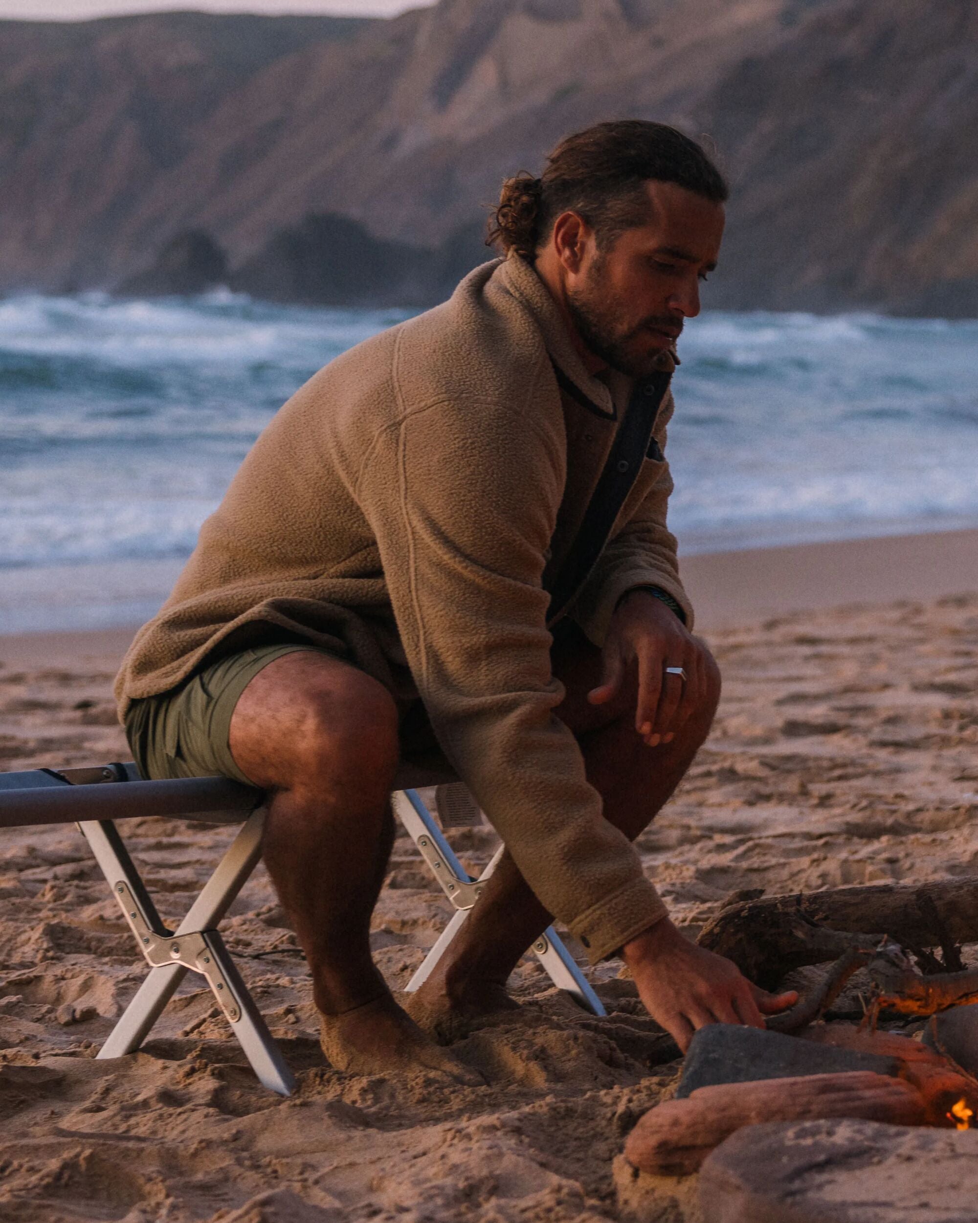 Backcountry Recycled Sherpa Fleece Shirt - Biscuit - Lifestyle