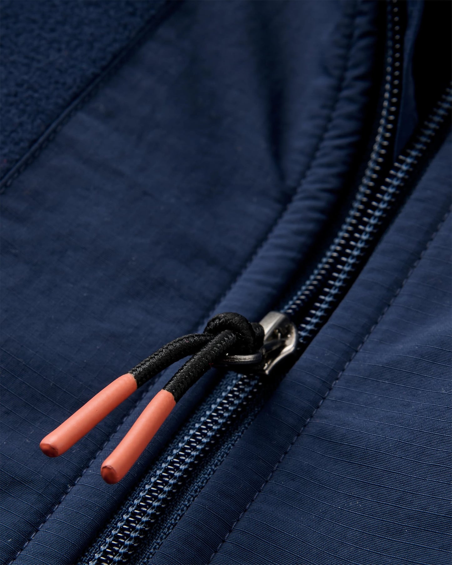 Woodland Hoodless 1/2 Zip Recycled Polartec® Fleece - Rich Navy/Dark Denim - Flatlay