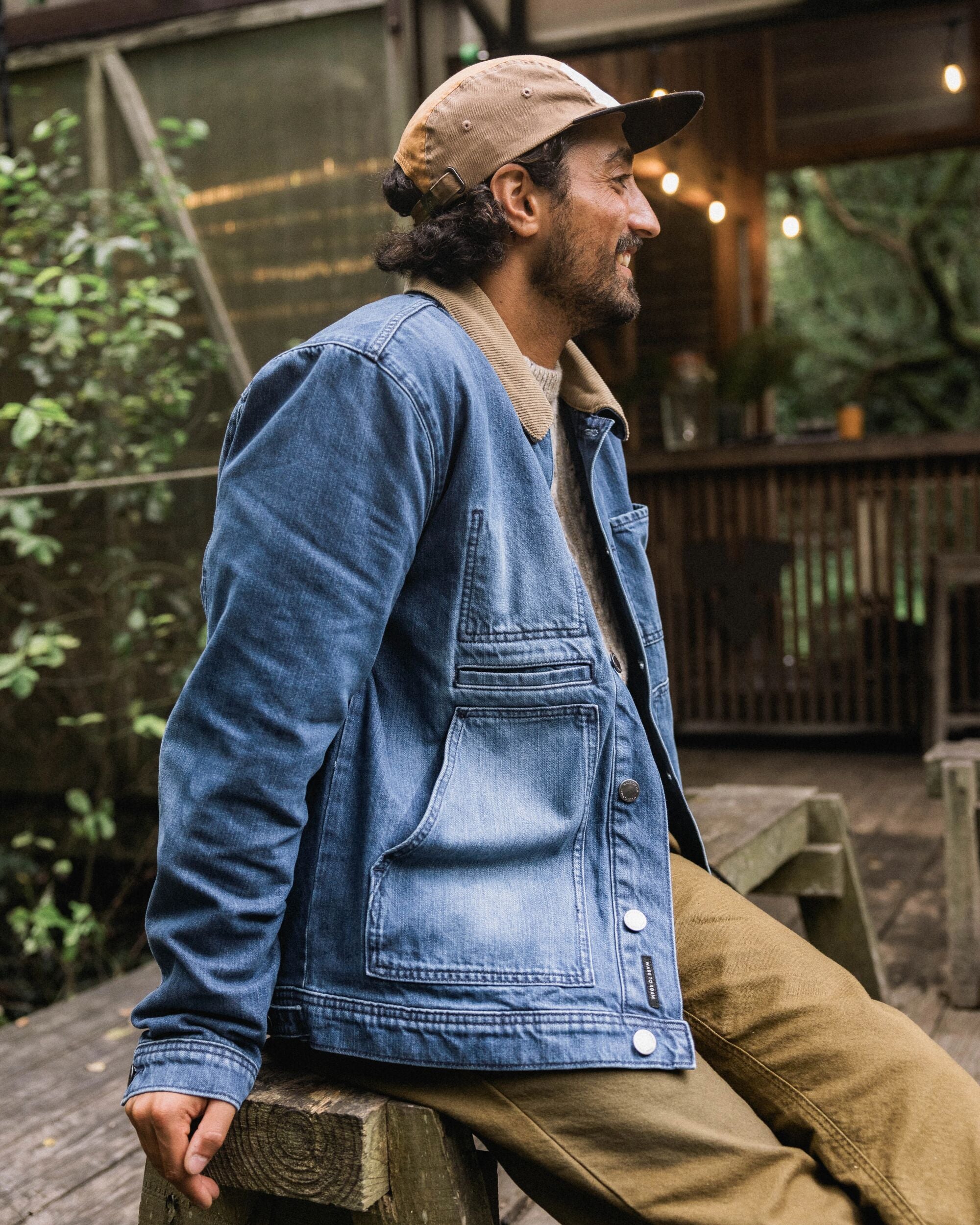 Vantage Lined Denim Jacket - Mid Wash Denim - Lifestyle