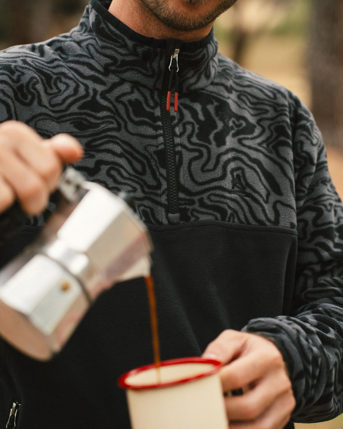 Set Off Polartec® 1/4 Zip Fleece - Strata Swirl Black - IGC