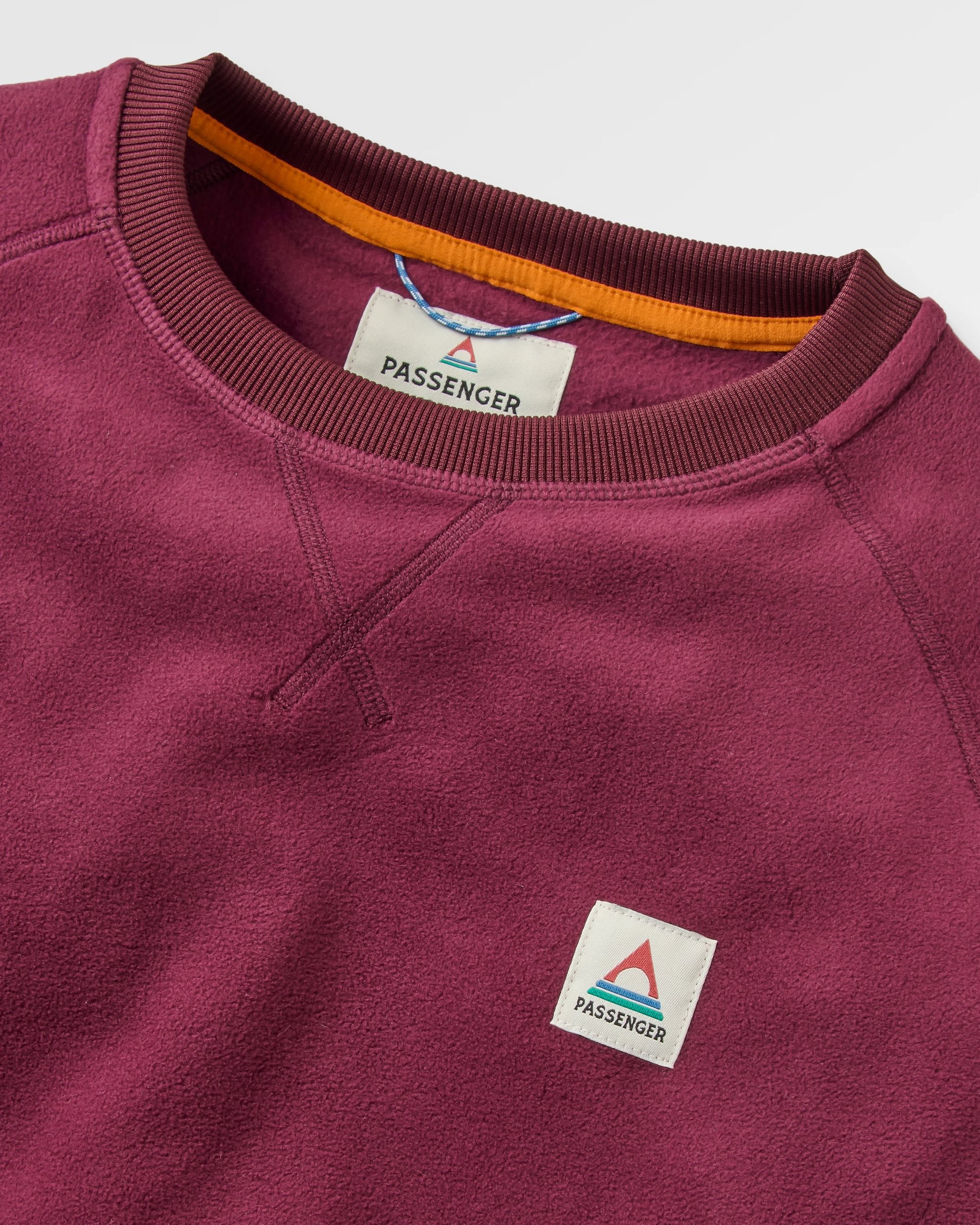 Ayla Micro Polartec® Crew Fleece - Fig - Flatlay