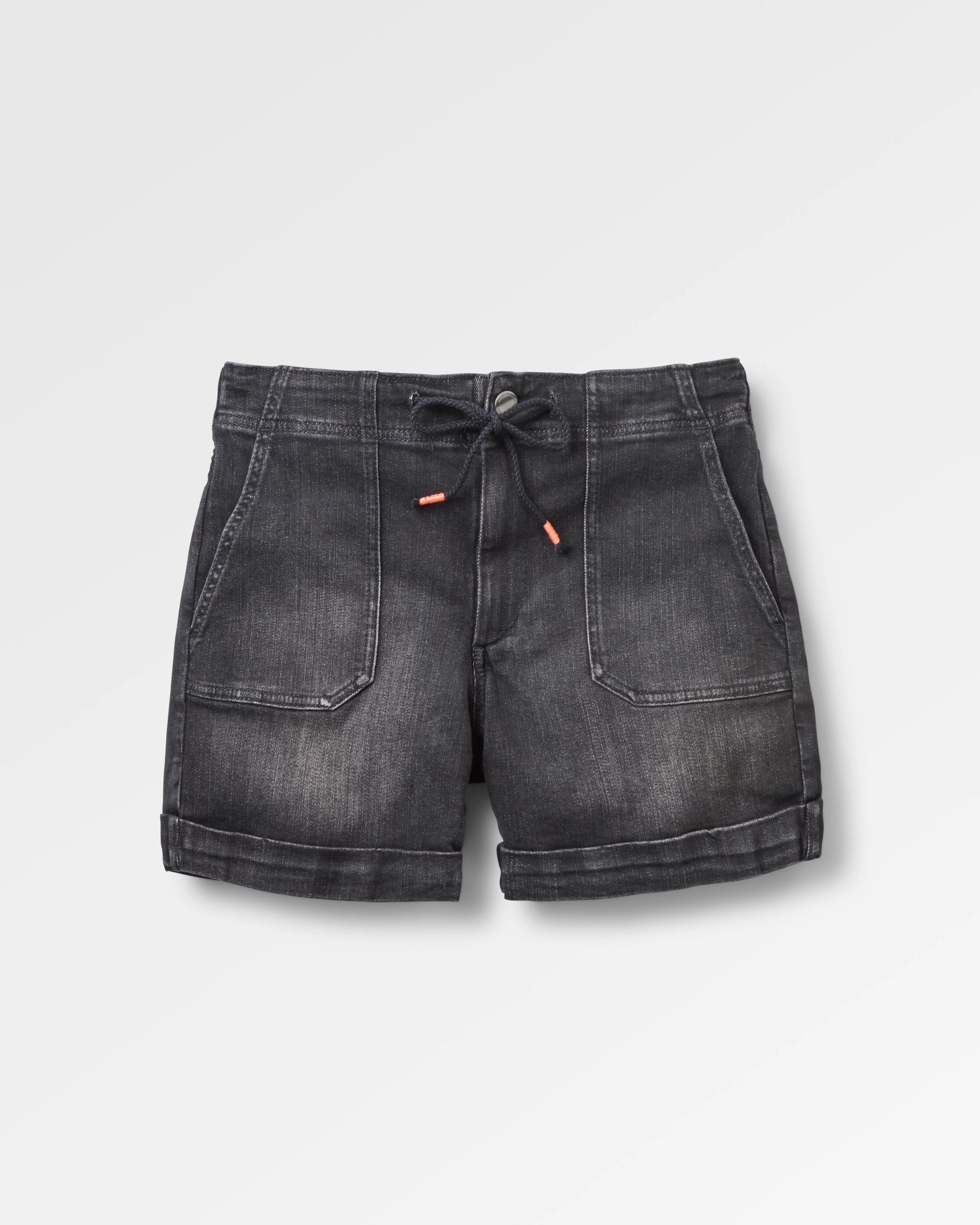 Carriso Denim Shorts - Gewaschener schwarzer Denim
