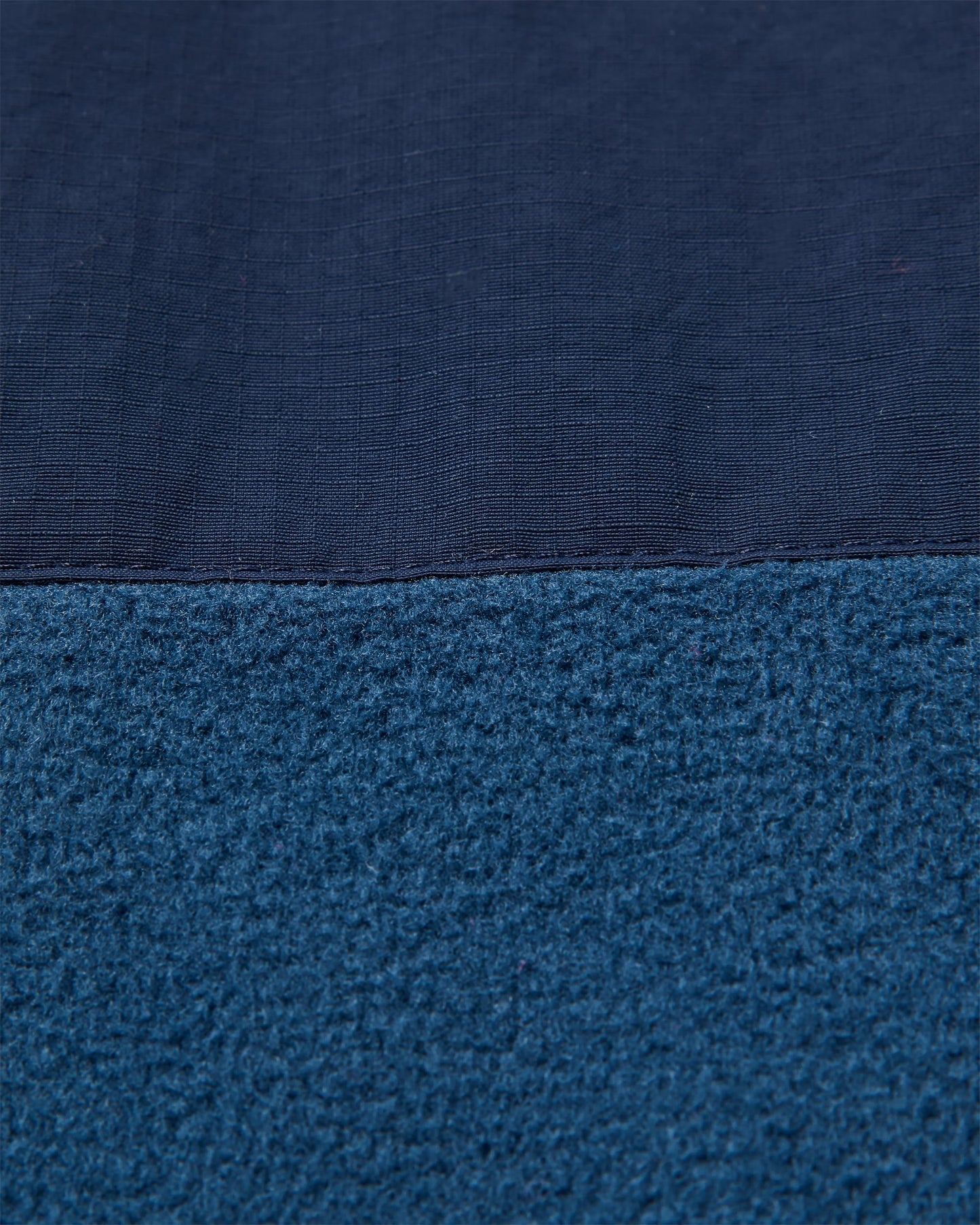 Woodland Hoodless 1/2 Zip Recycled Polartec® Fleece - Rich Navy/Dark Denim - Flatlay