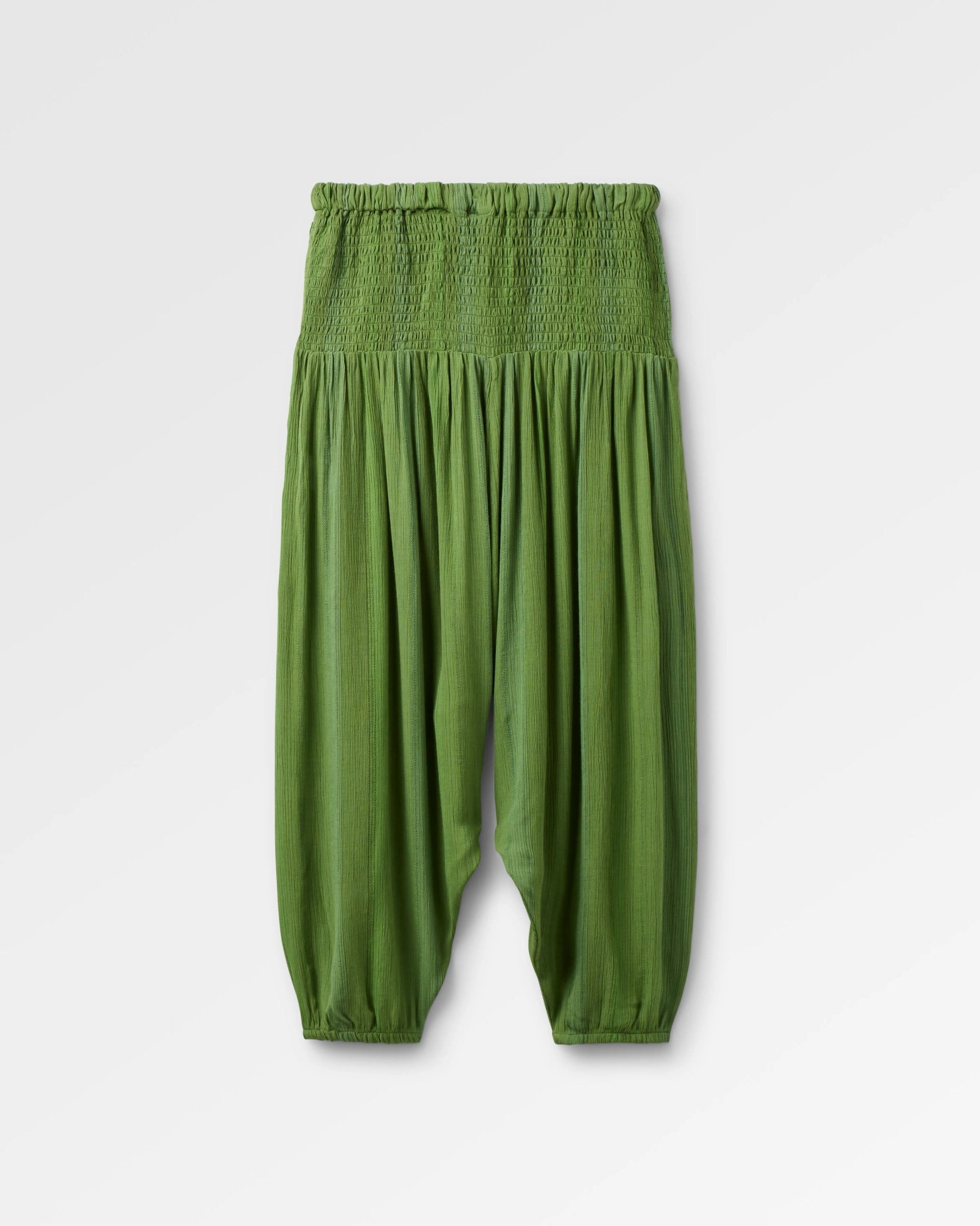 Daylily Loose Trouser - Stem Green Stripe - Flatlay