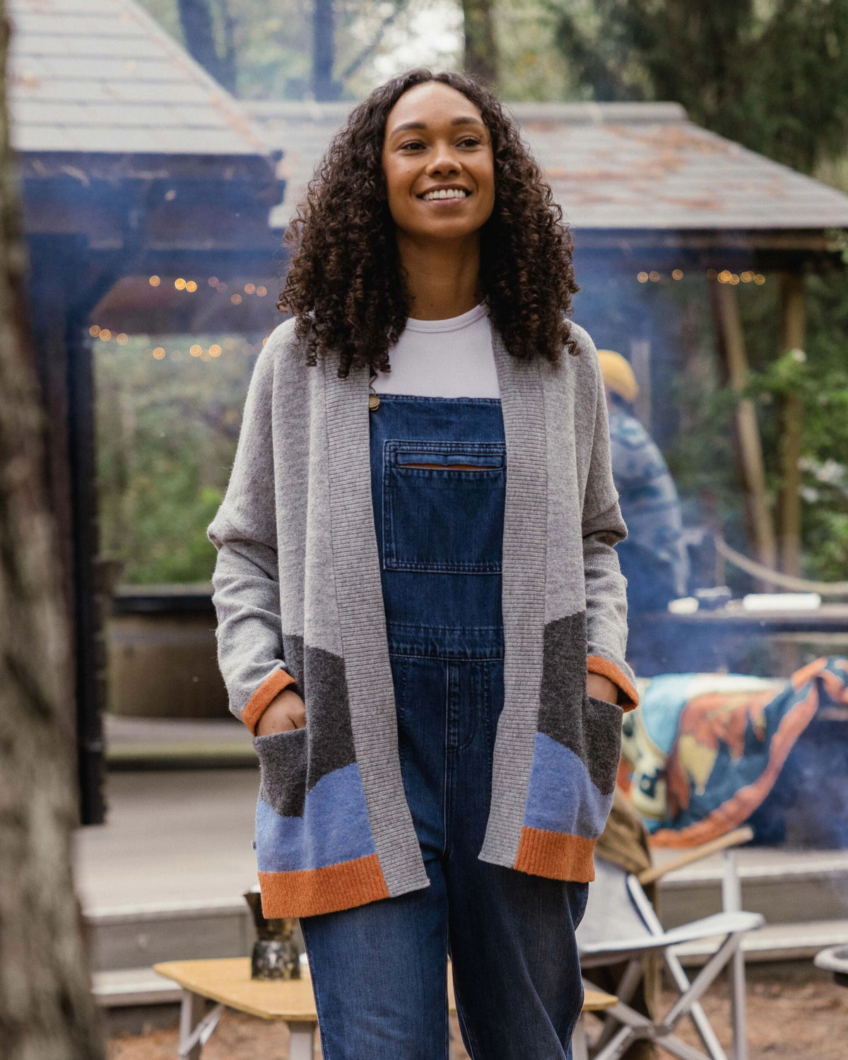 Scenic 'Light' Long Knitted Cardigan - Scenic Grey - Lifestyle