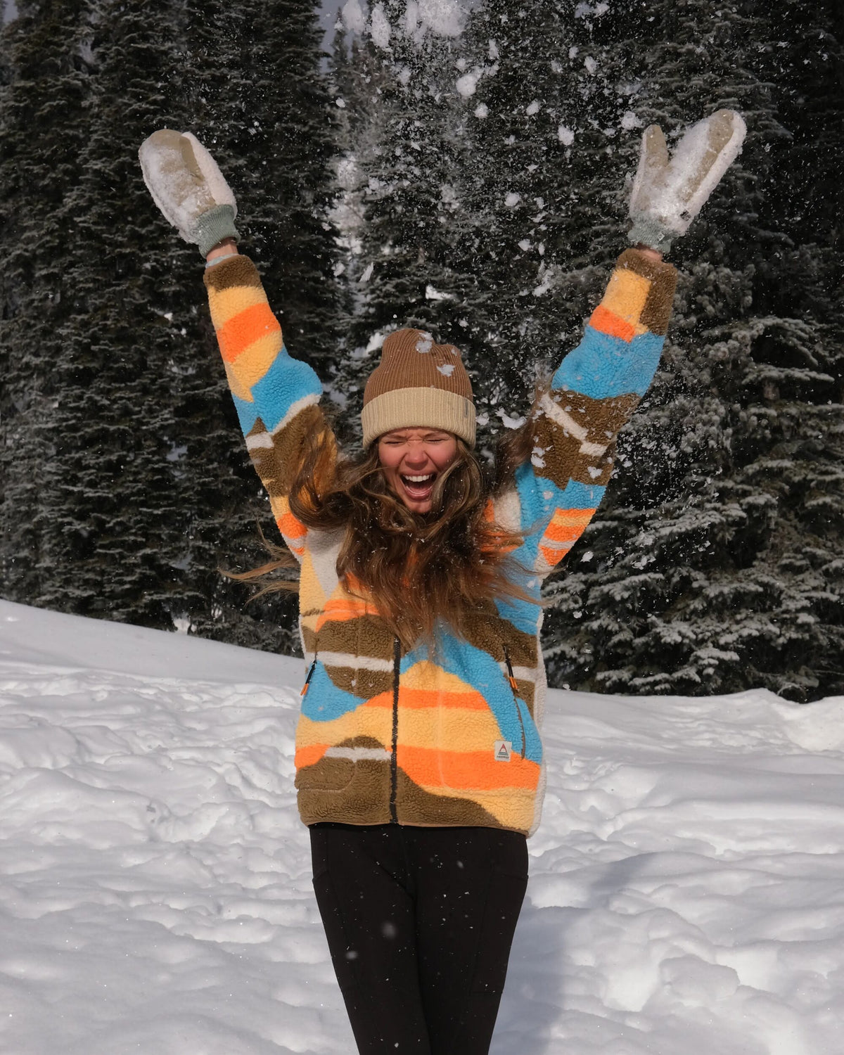 Fairbanks Full Zip Sherpa Fleece - Mountain Sunset Multi - IGC