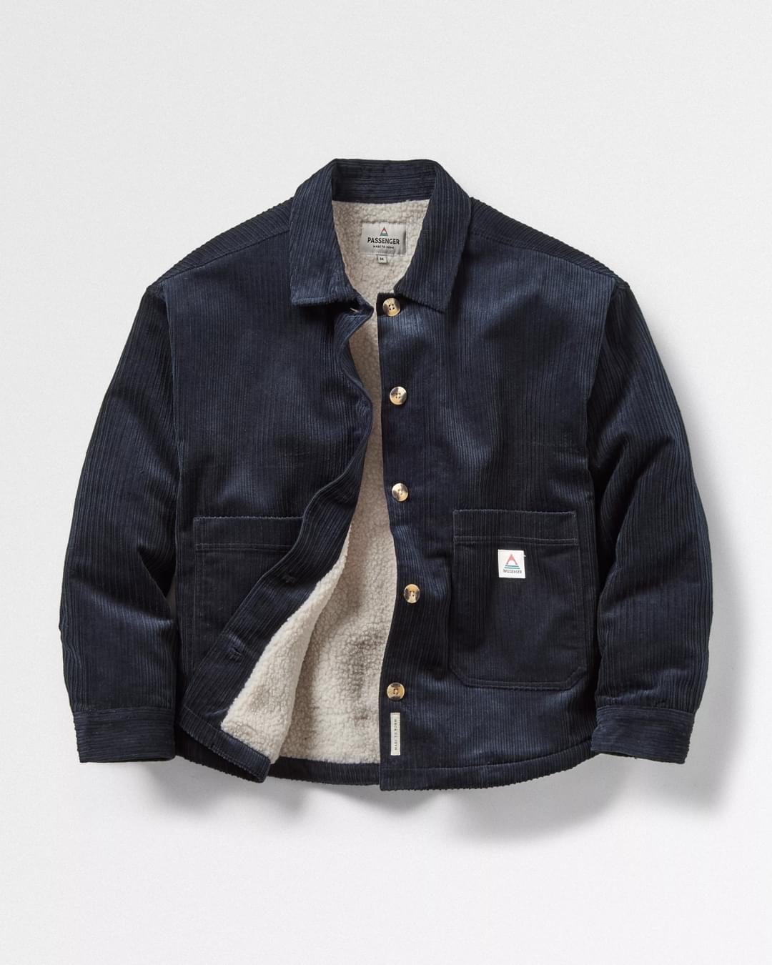 Flint Corduroy Overshirt - Deep Navy - Flatlay
