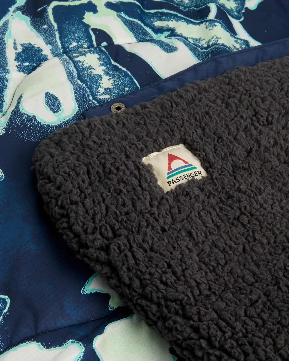 Cabin Sherpa Blanket - Frost Rich Navy - Flatlay