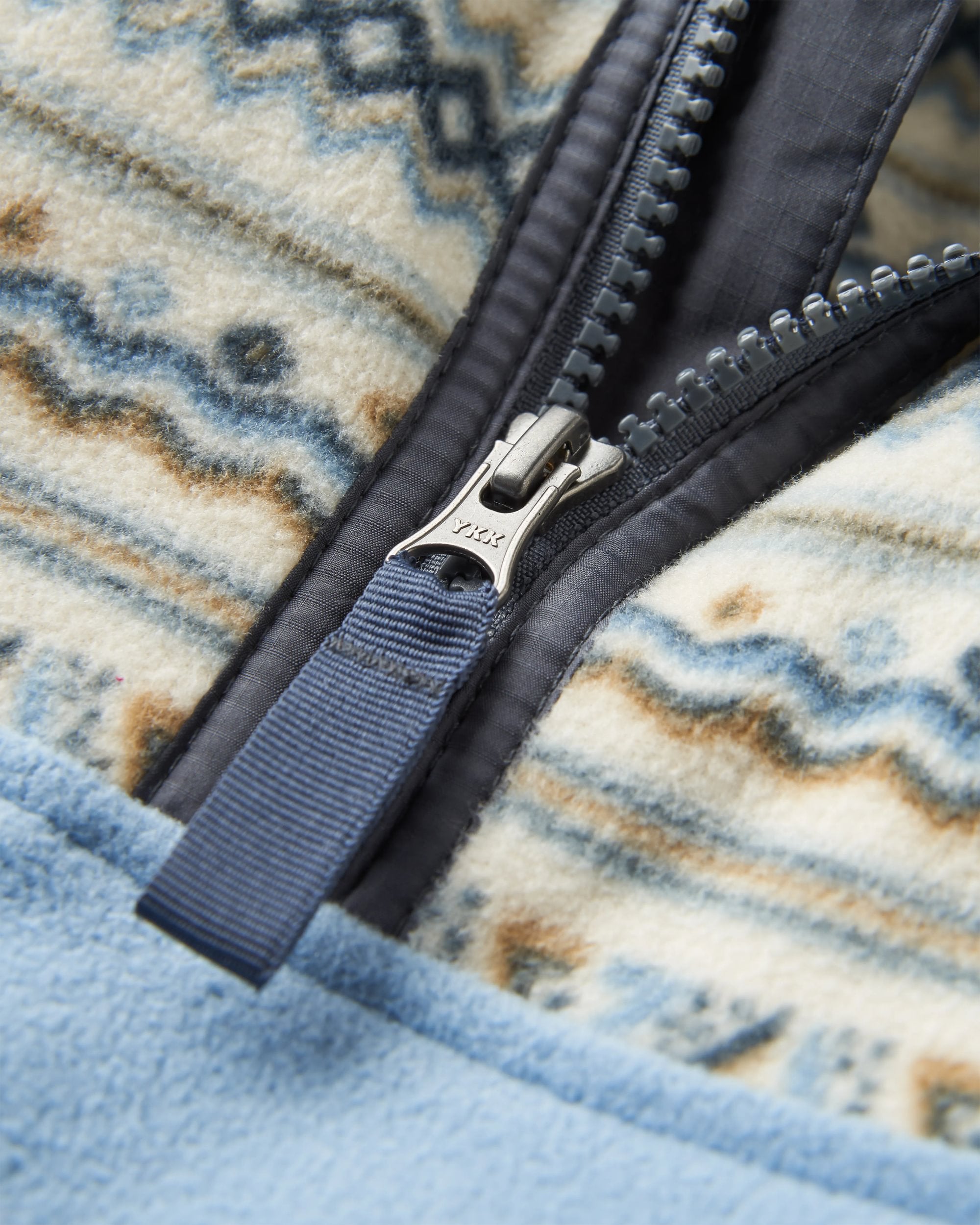 Set Off Recycled Polar 1/4 Zip Fleece - Geo Stripe Birch - Flatlay