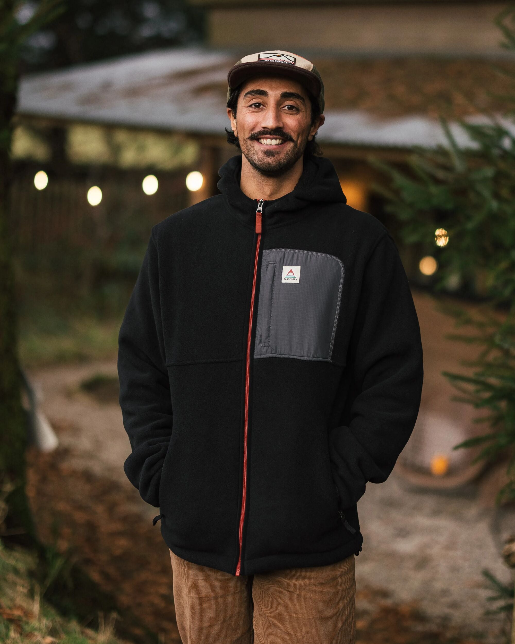 Loch Hooded Recycled Polar Fleece - Black - Lifestyle