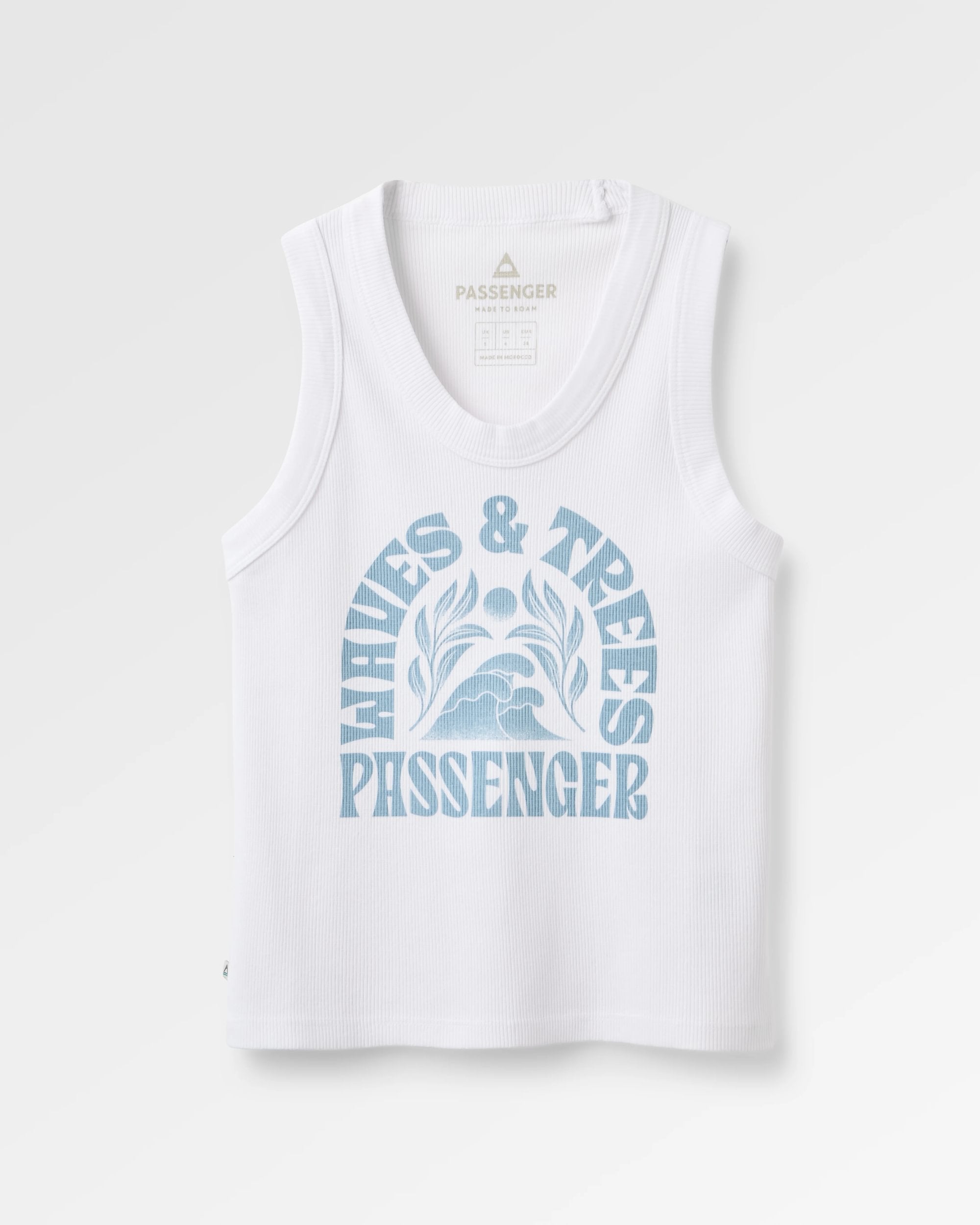 Dawning Ribbed Scoop Neck Vest - White - Flatlay