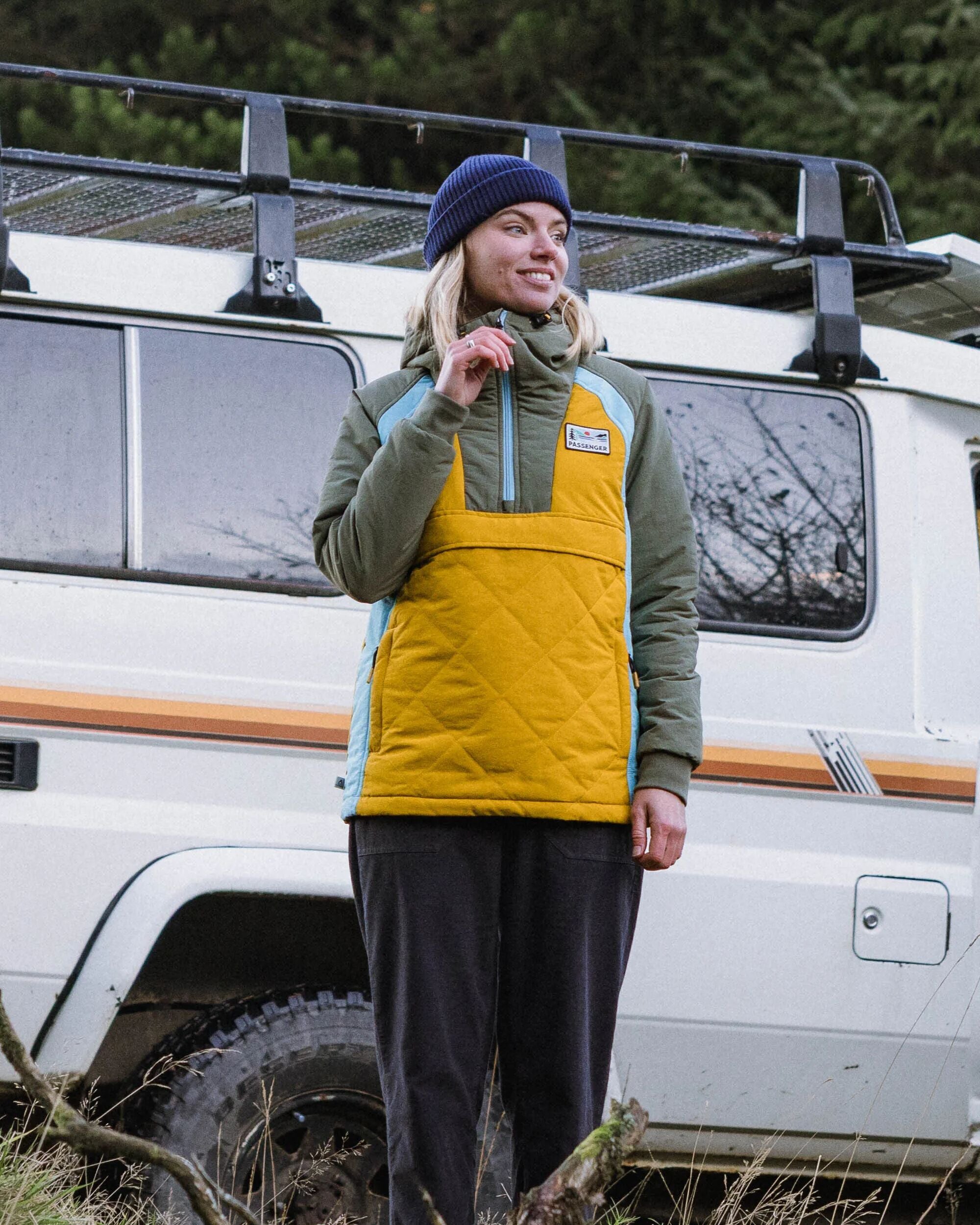 Ocean Recycled Insulated Anorak - Dusty Olive/Heritage Yellow - Lifestyle