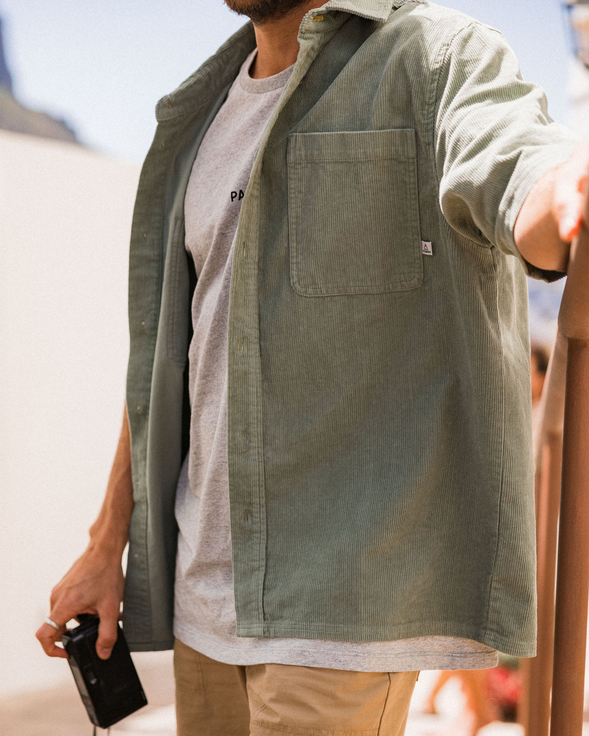 Backcountry Short Sleeve Cord Shirt - Pistachio - Lifestyle