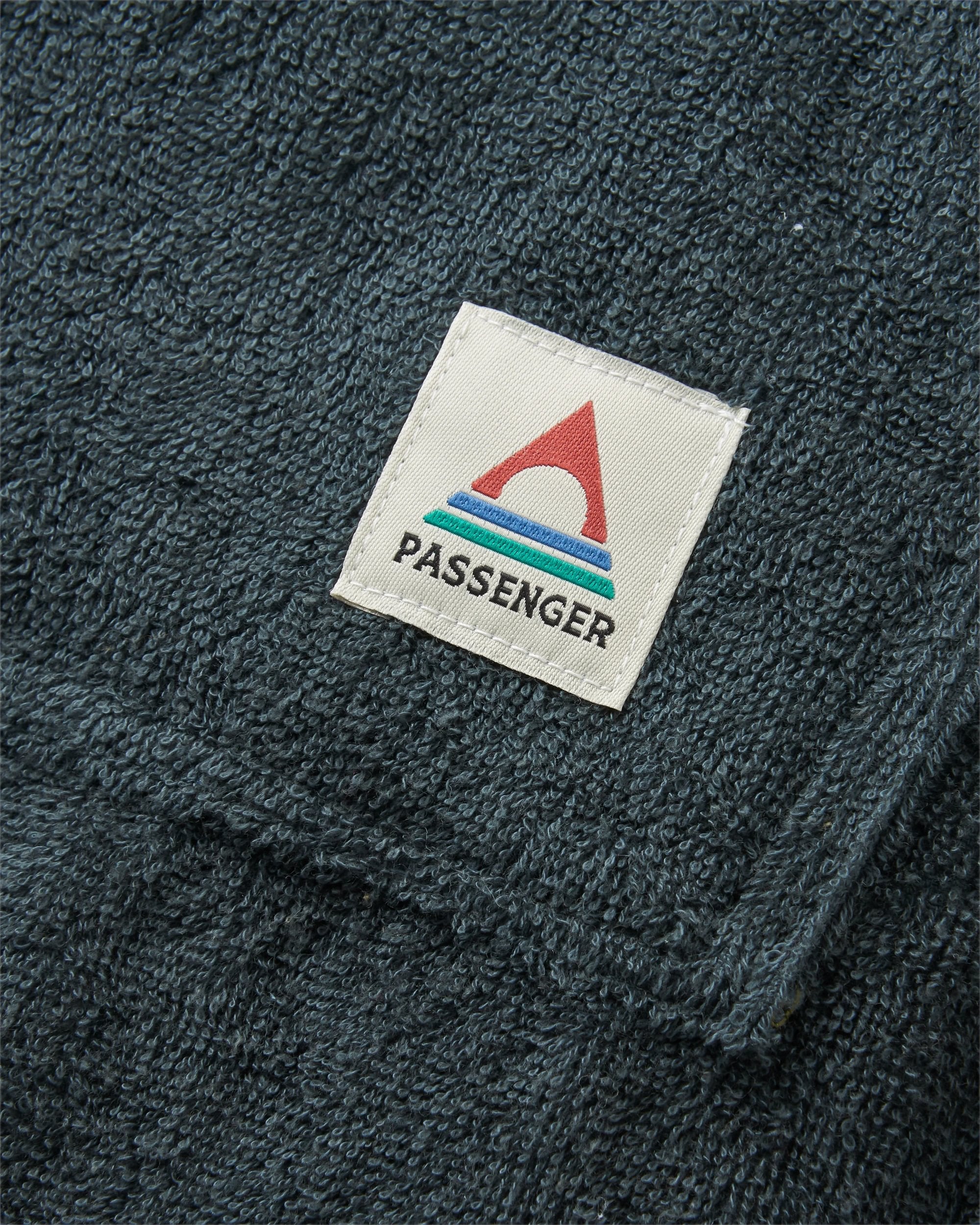 Shoreline Cotton Towel Poncho - Dusty Olive/Charcoal - Flatlay