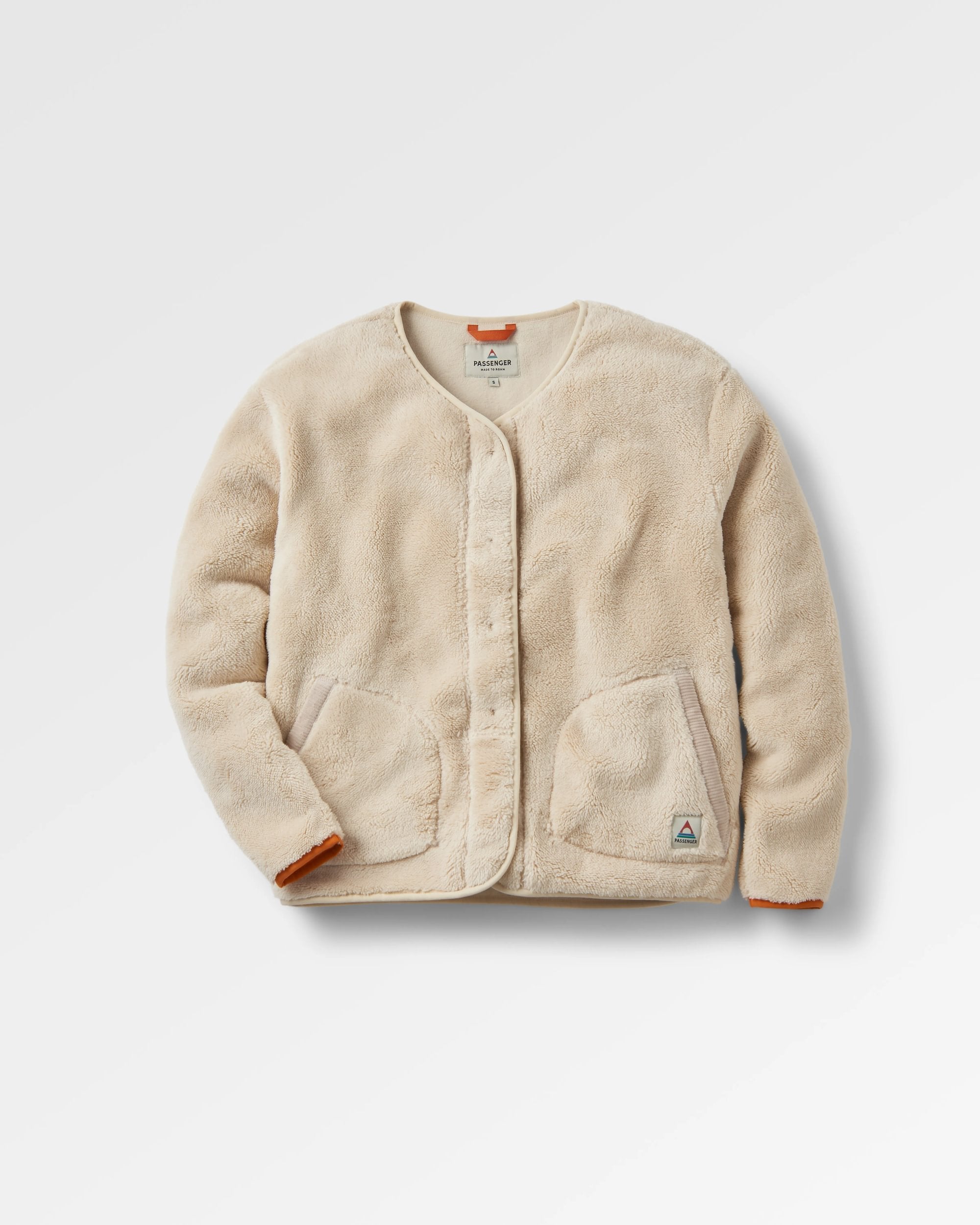 Iris Collarless Recycled Fleece - Oat - Flatlay