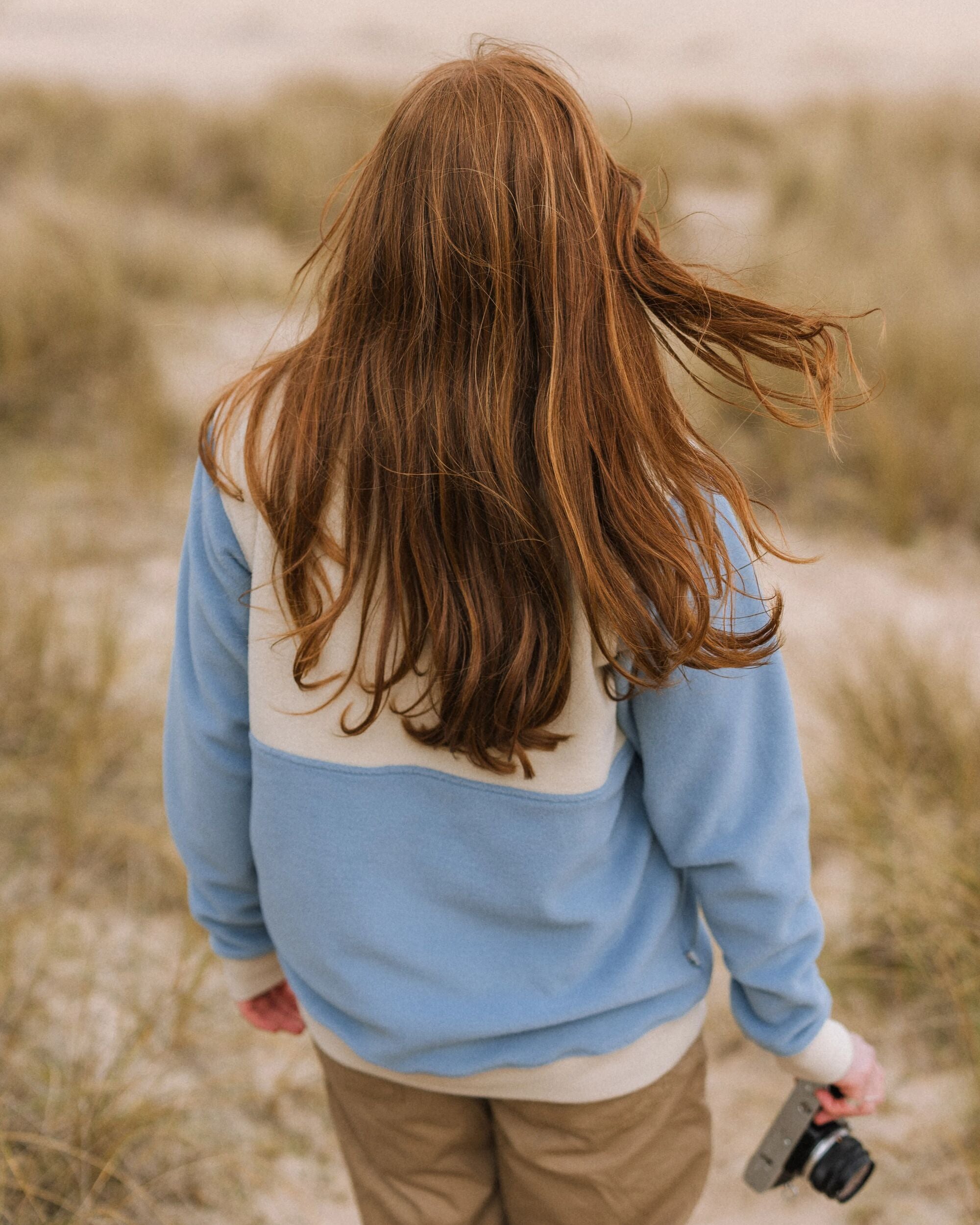 Caspian Recycled Polar Fleece - Faded Denim - Lifestyle