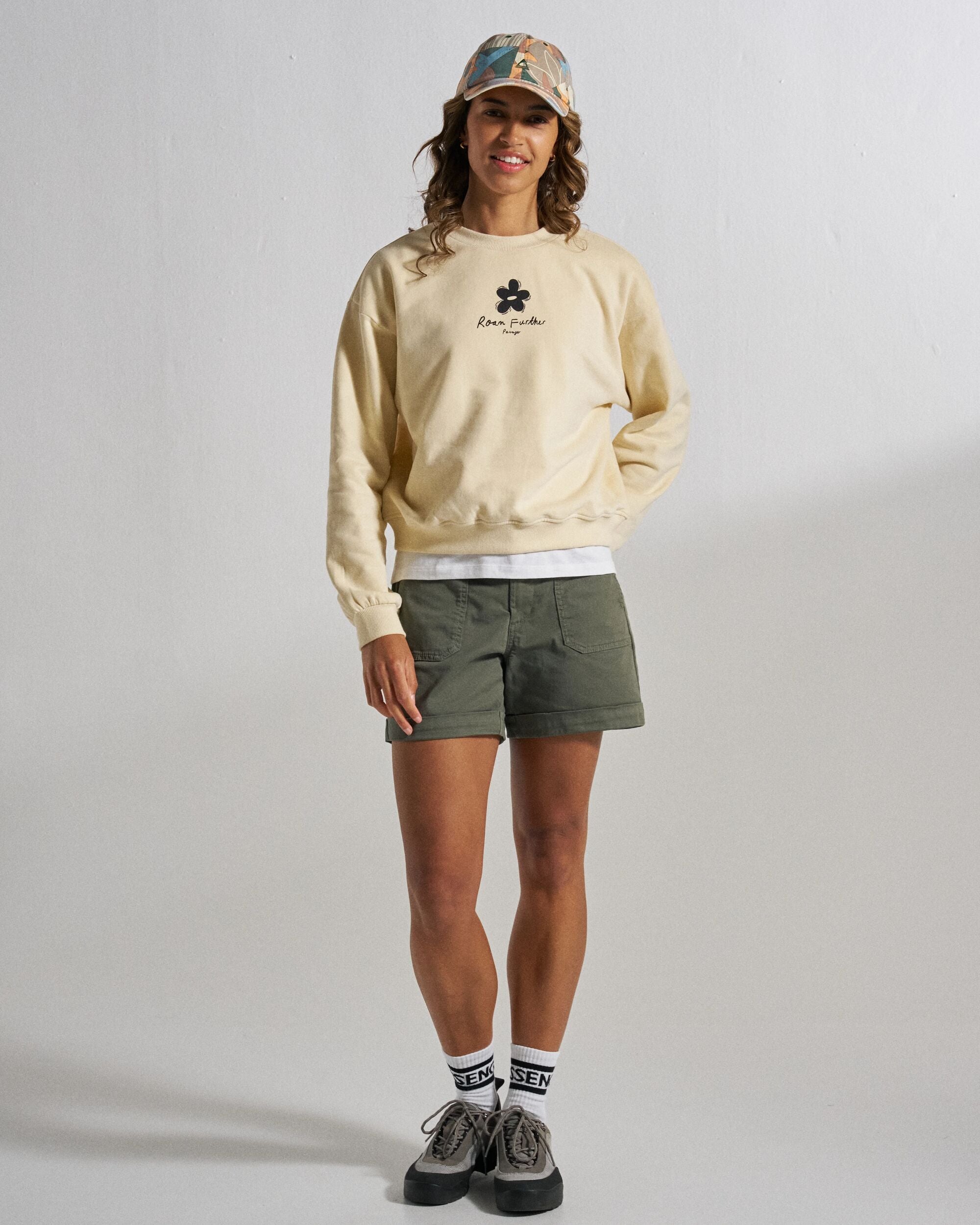 Roam Further Sweatshirt - Birch - Studio Model