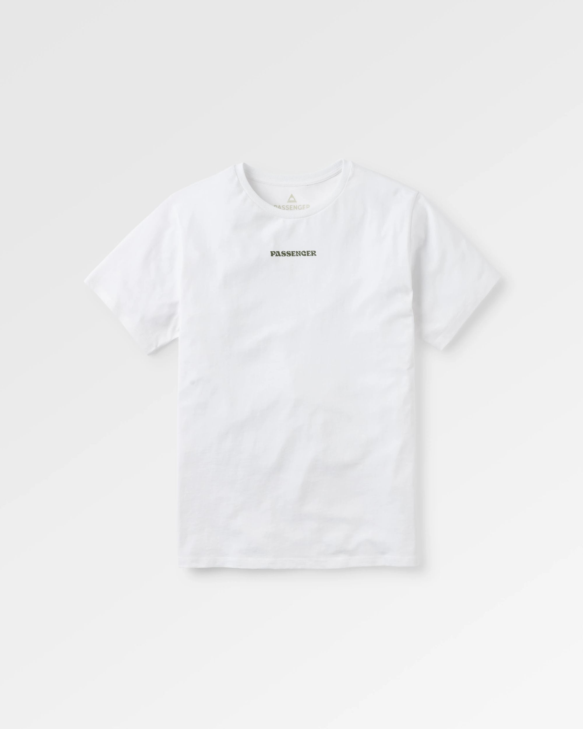 Tall Pines Men's Recycled Cotton T-Shirt - White - Flatlay