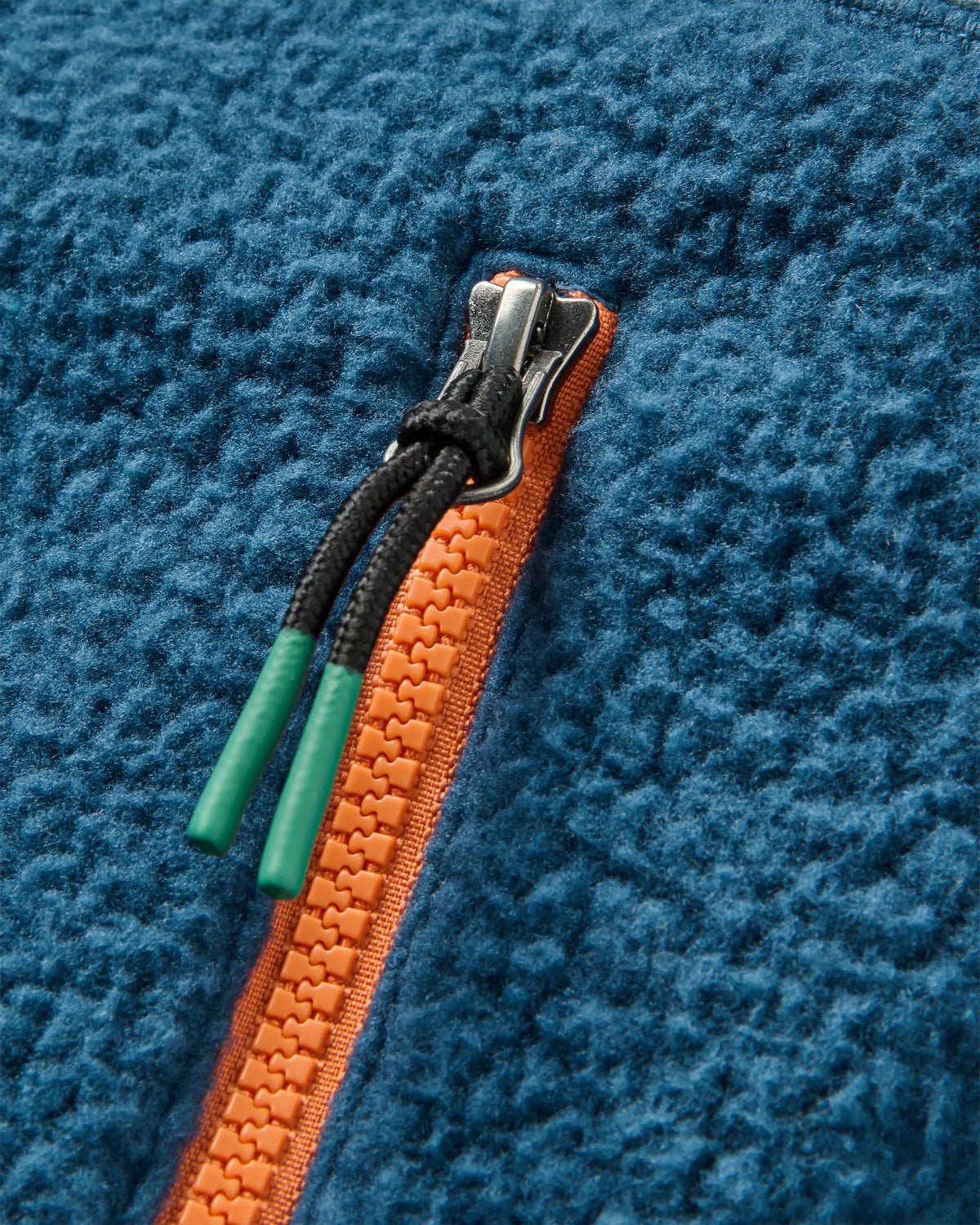 Maine 1/2 Zip Recycled Sherpa Fleece - Stormy Blue/Dark Denim - Flatlay