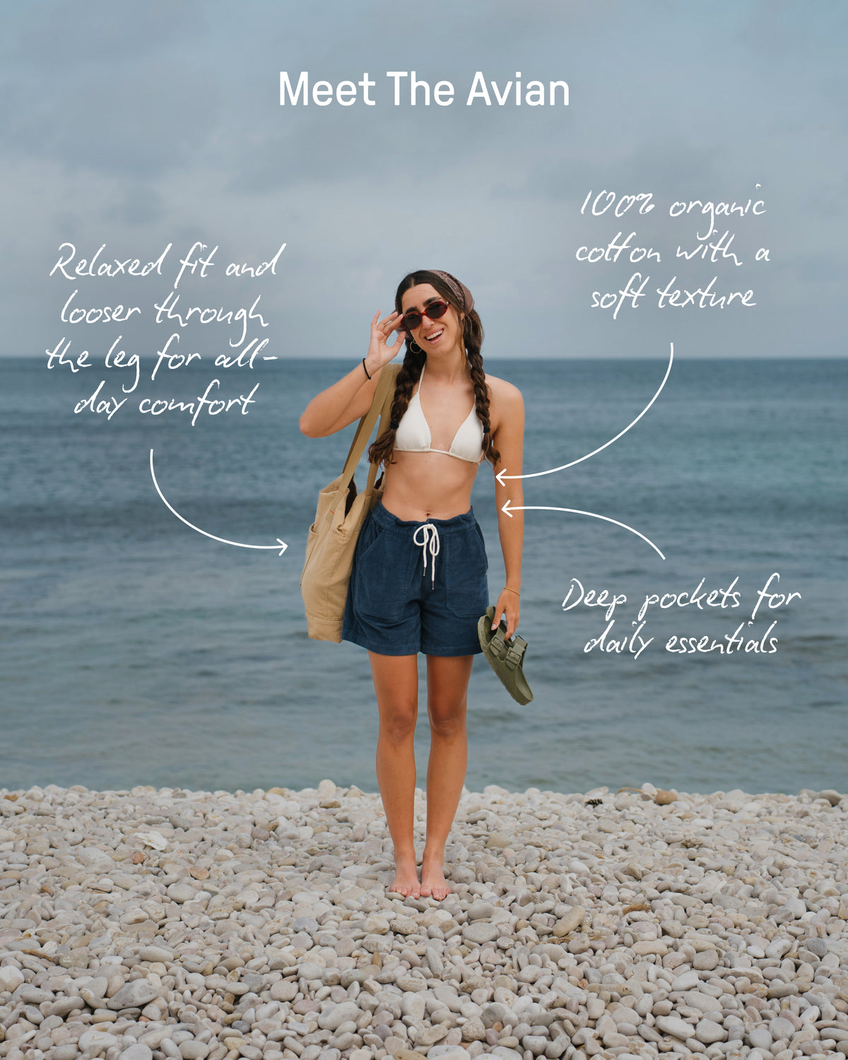 Avian Organic Cord Short - Dark Denim -