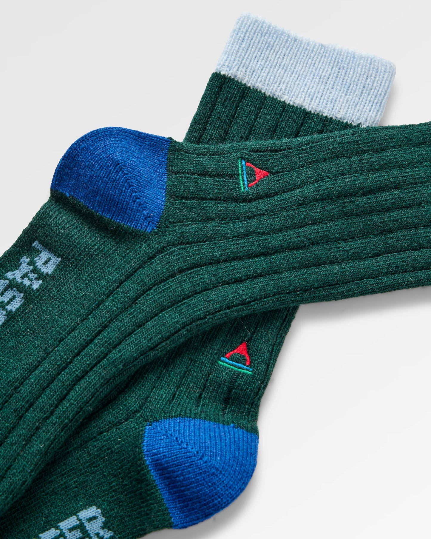 Koa Recycled Crew Sock - Dark Fern - Flatlay