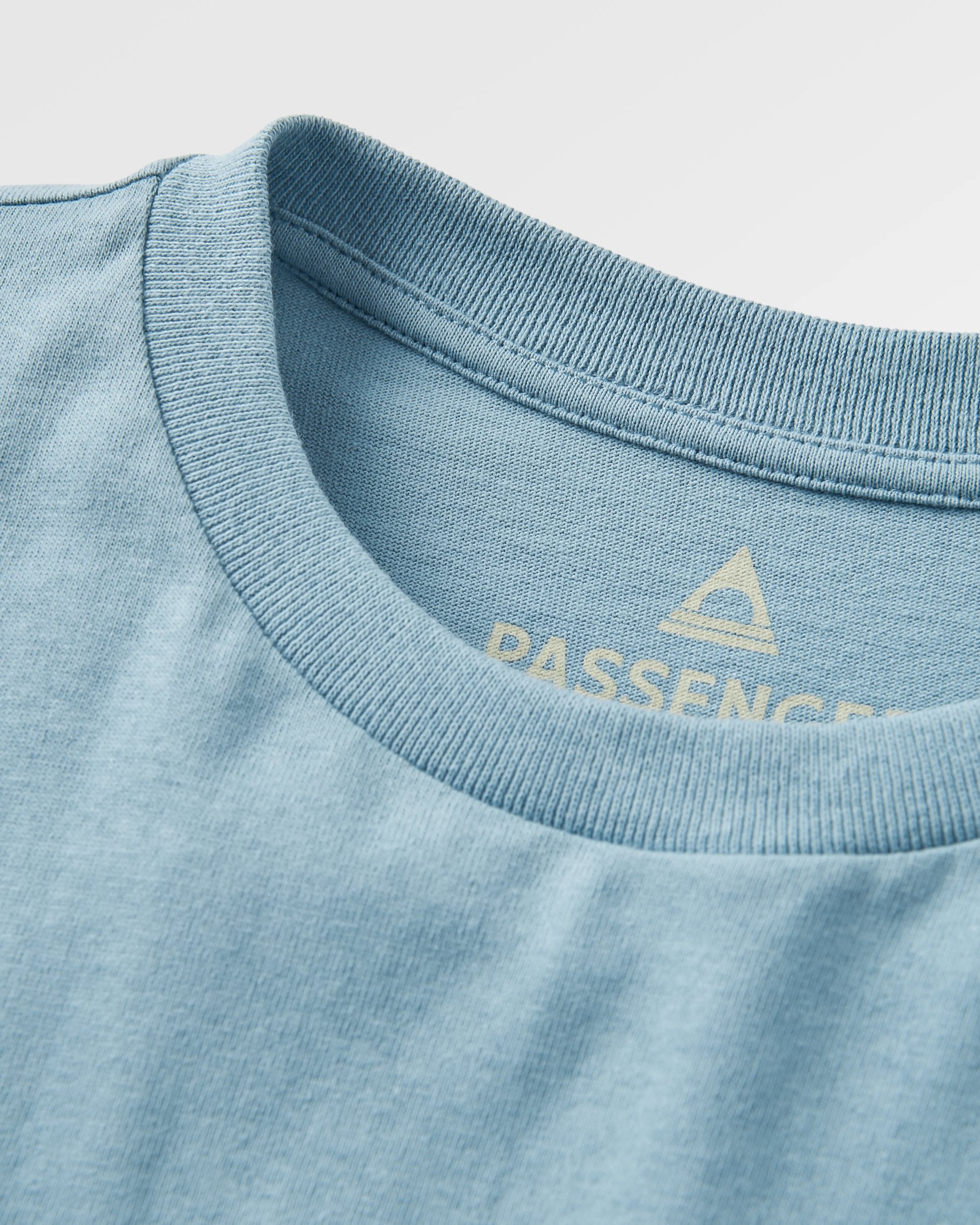 Dawning Recycled Cotton T-shirt - Faded Denim - Flatlay