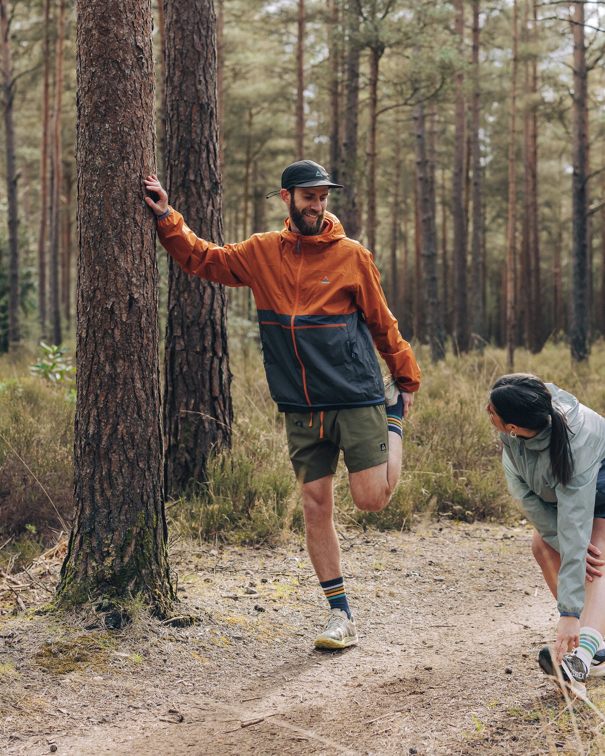 Gusto Recycled Windshell Jacket - Sunset Orange/Charcoal - Lifestyle