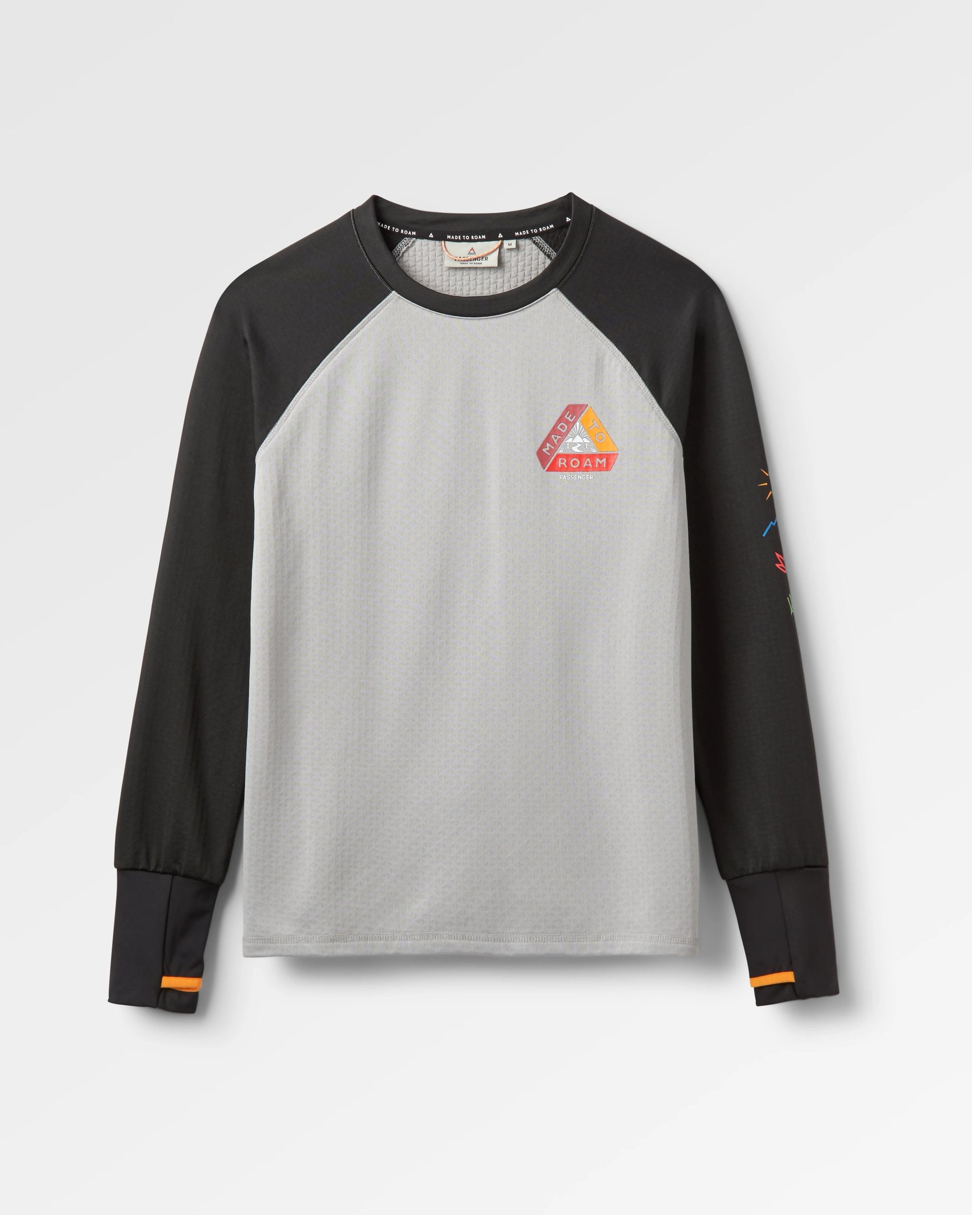Atlantis Recycled Base Layer LS T-Shirt - Black/Grey Marl - Flatlay