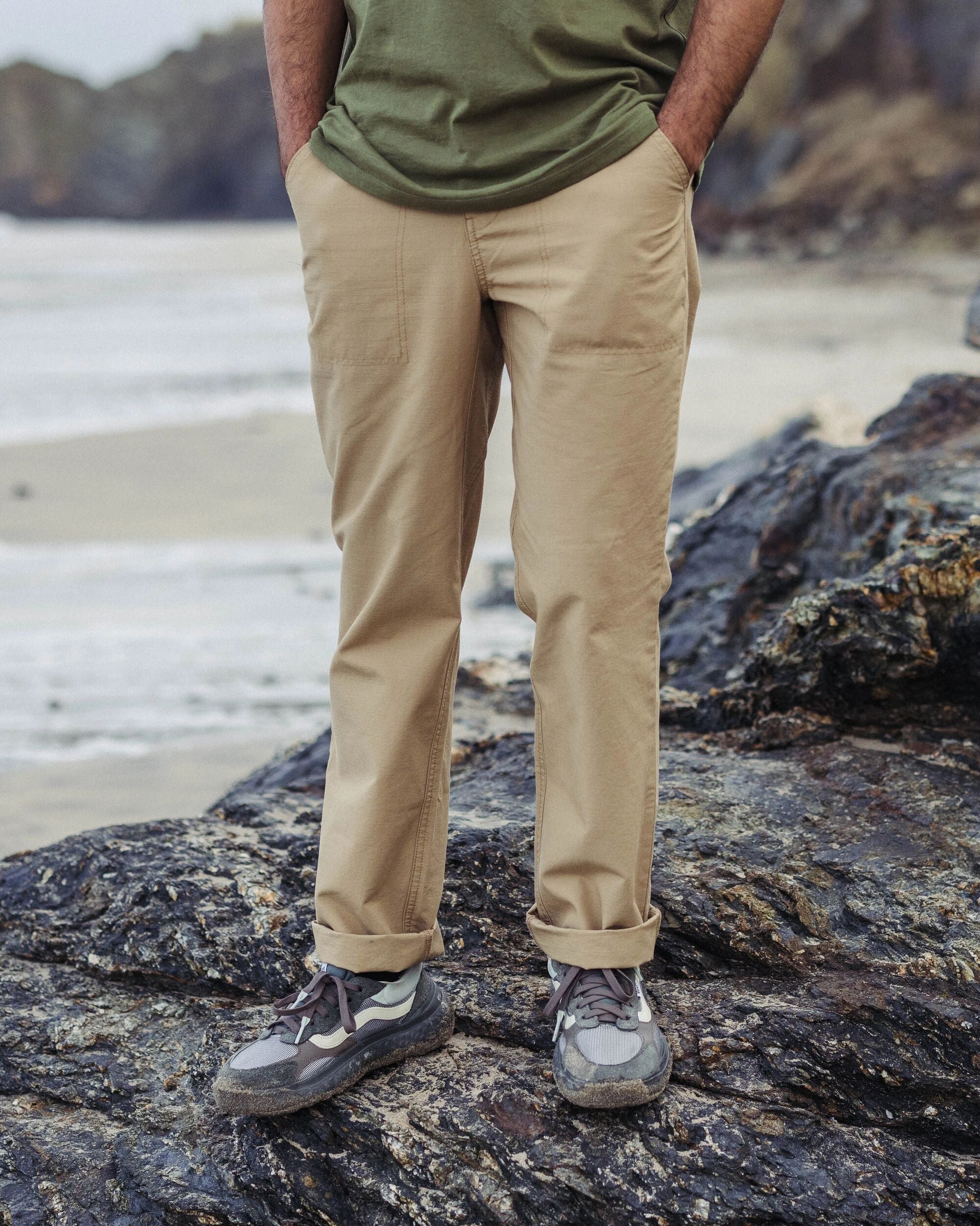 Rif-Raf Organic Cotton Ripstop Trouser - Biscuit - Lifestyle