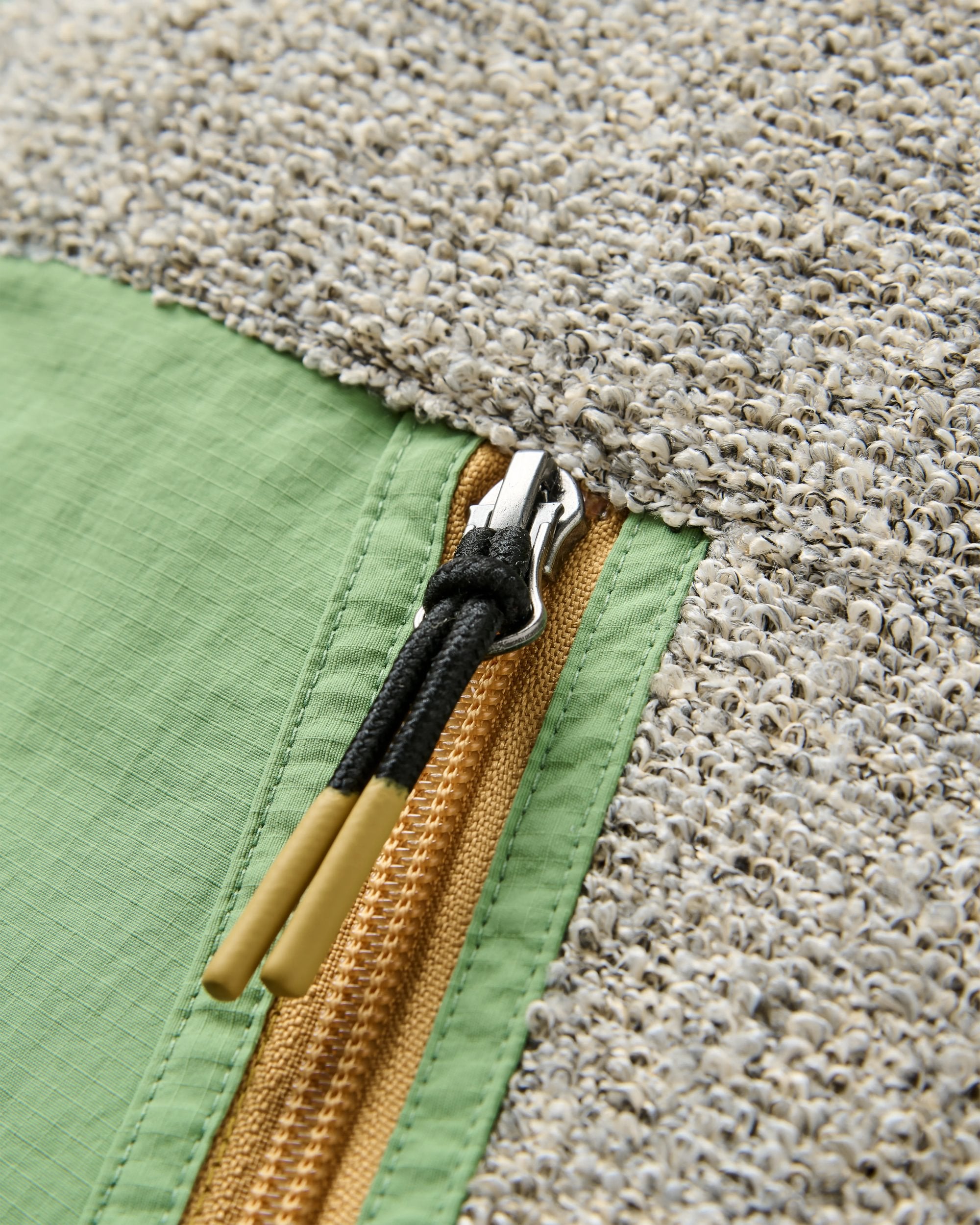 Warming Full Zip Windproof Fleece - Stem Green/Oat - Flatlay