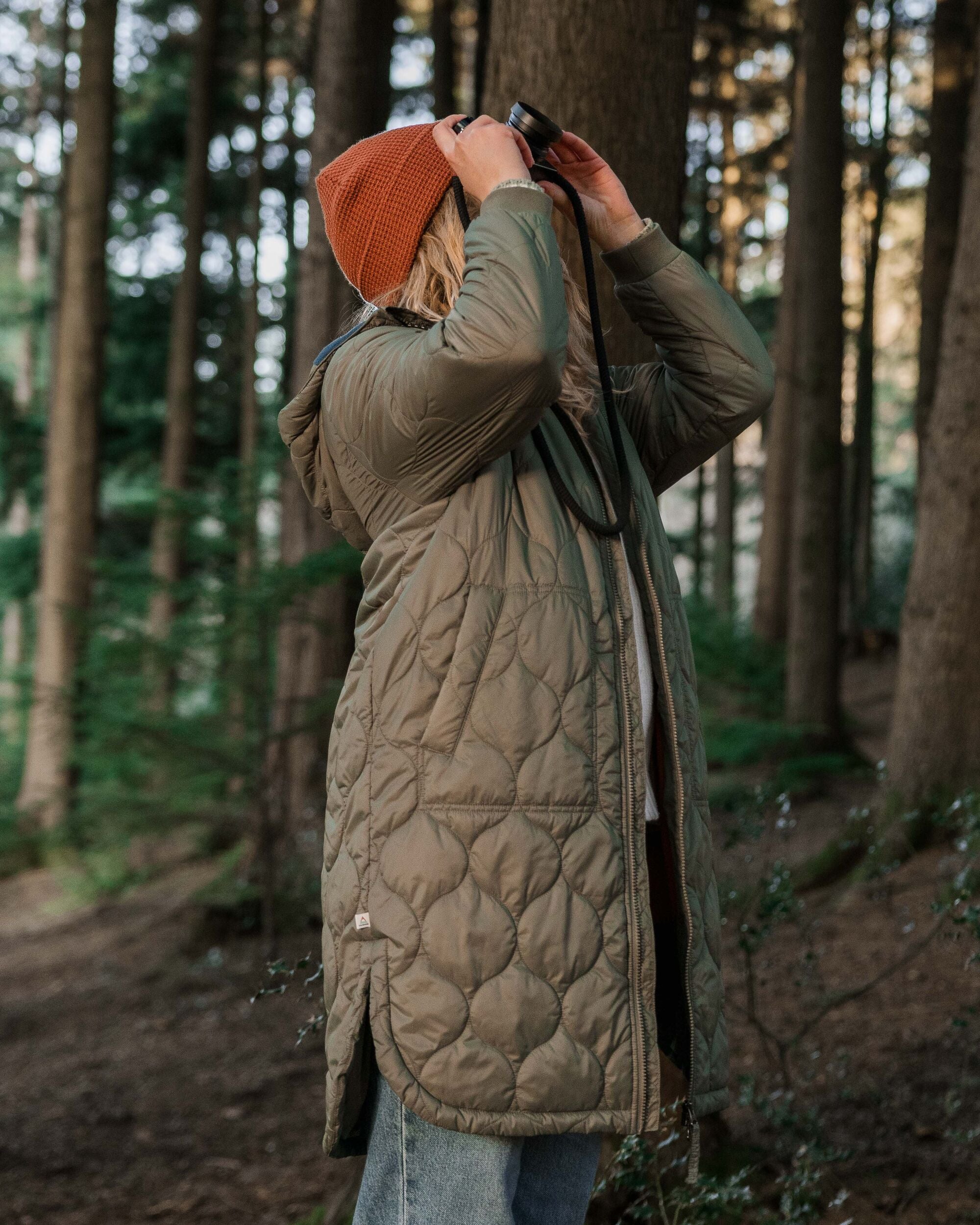 Flora Long Recycled Insulated Parka - Dusty Olive - Lifestyle