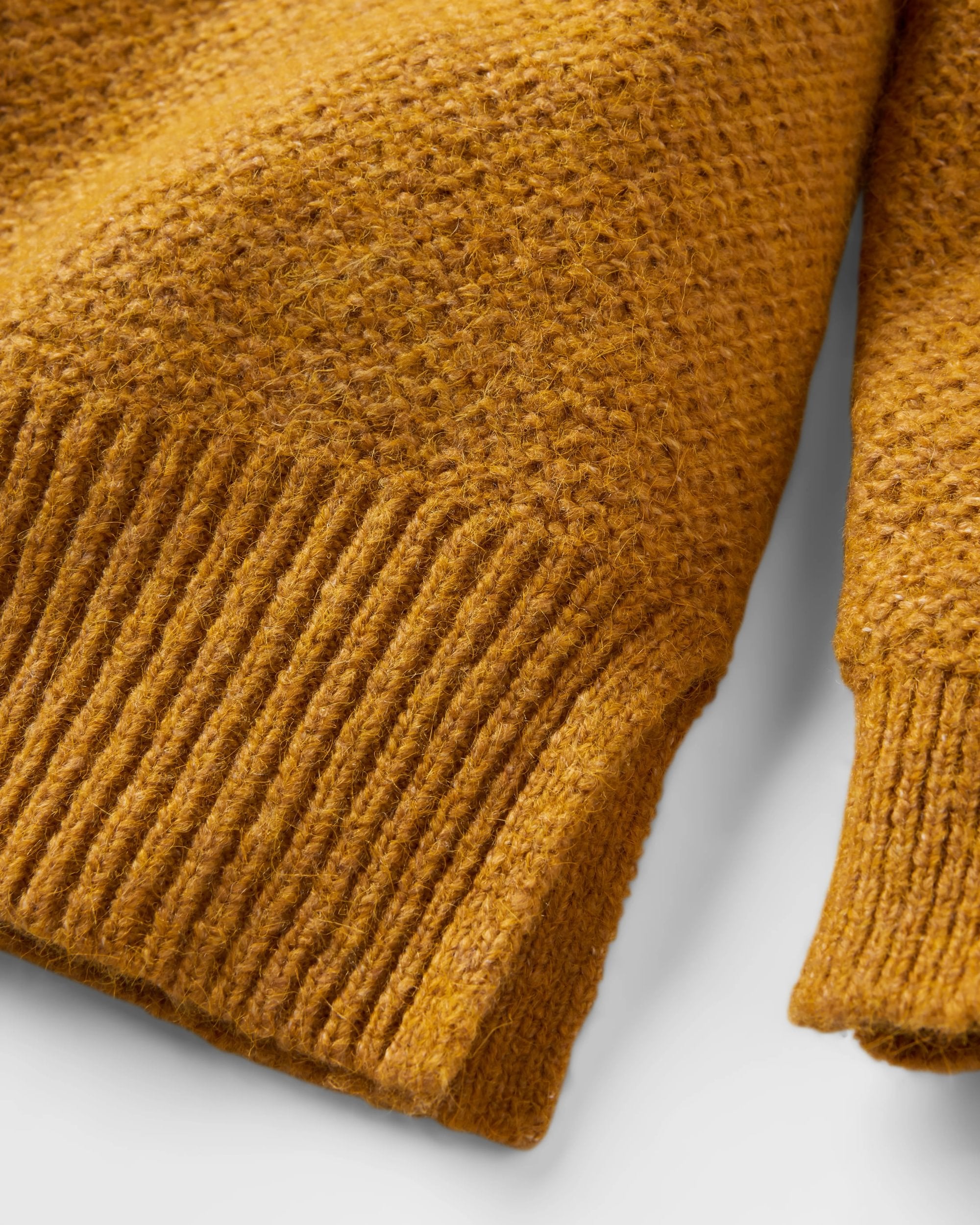 Cove Recycled Knitted Jumper - Amber Gold - Flatlay