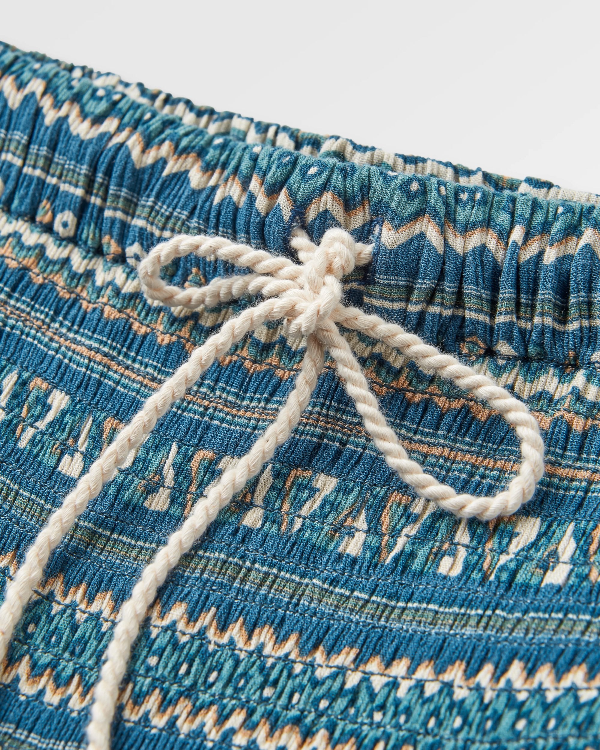 Daylily Loose Trouser - Geo Stripe Dark Denim - Flatlay