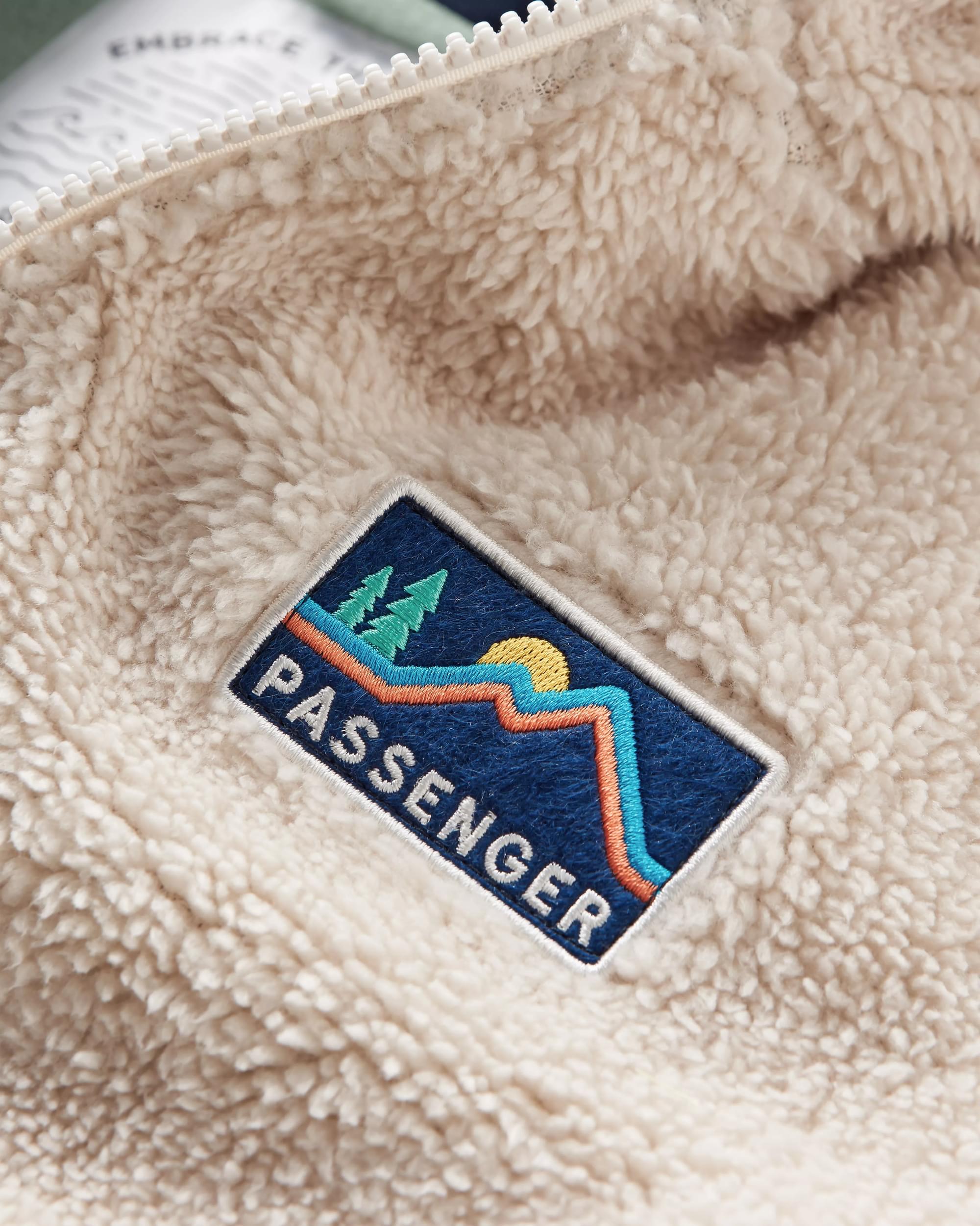 Nestling Recycled Polar-Lined Sherpa Fleece - Vintage White - Flatlay