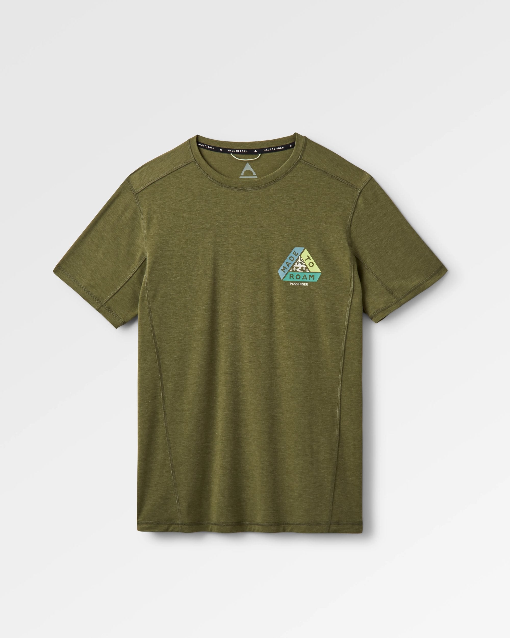 Kirkwood Textured Active T-Shirt - Khaki - Flatlay