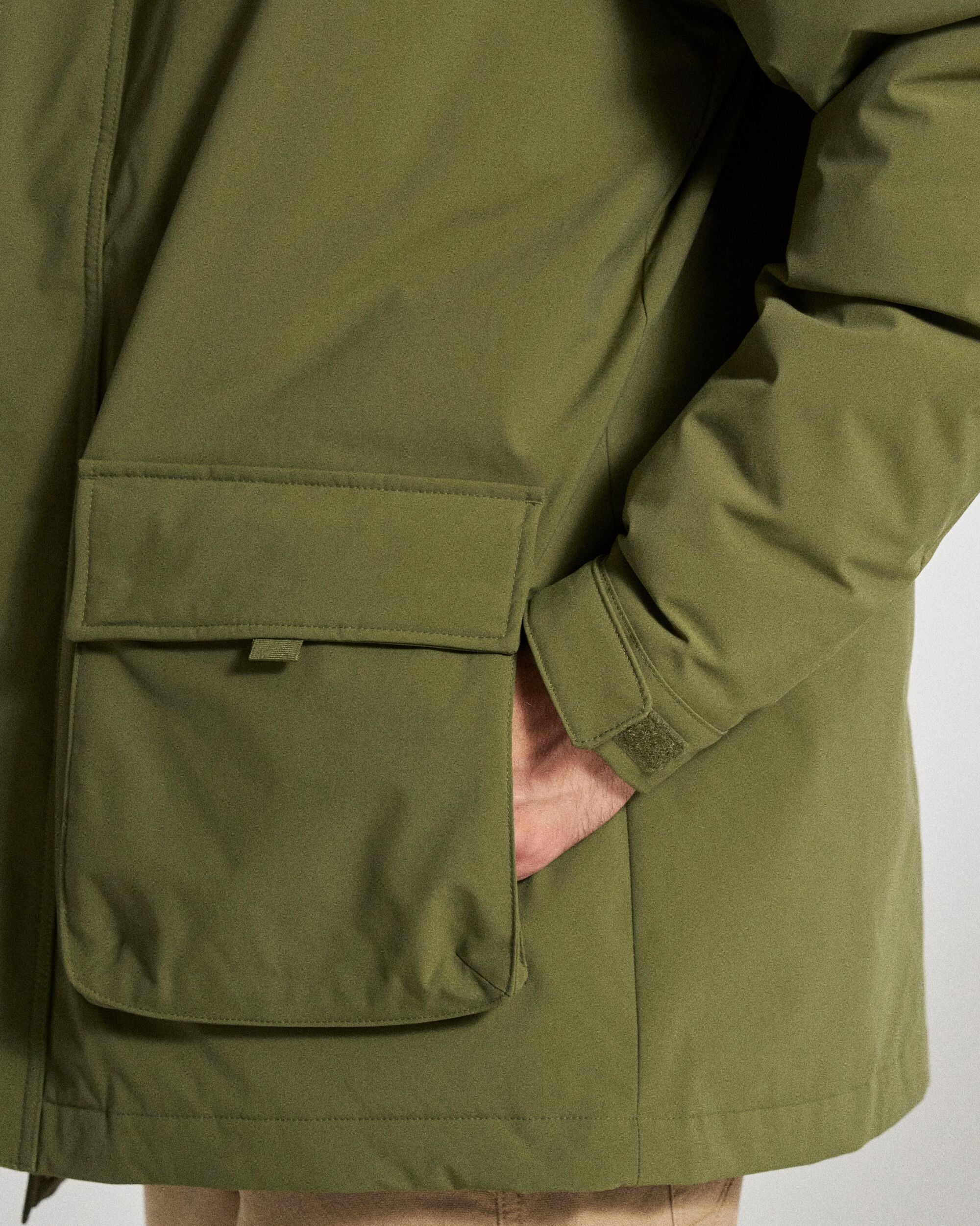Baltic Recycled Insulated Parka - Khaki - Studio Model