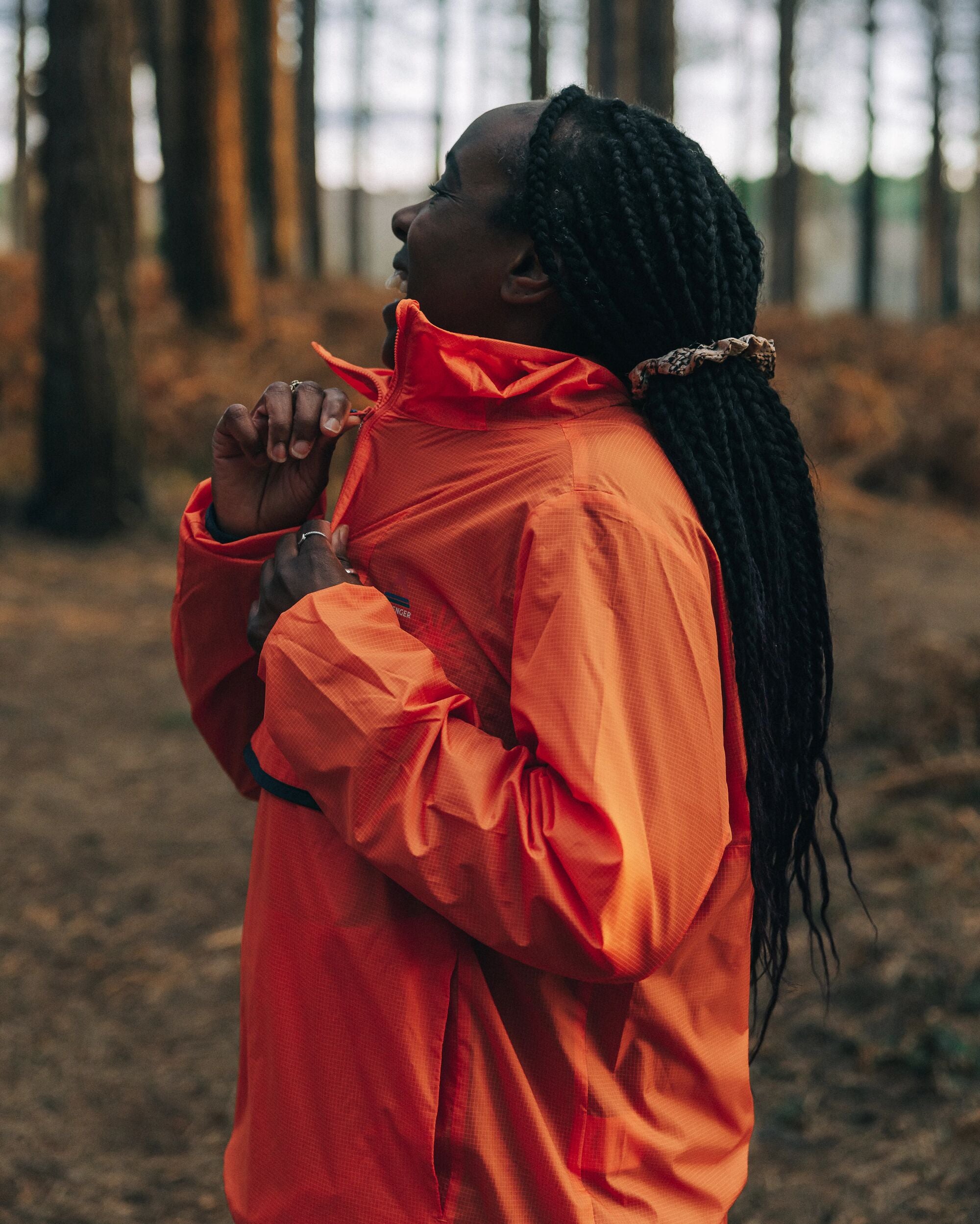 Viento Recycled Windshell Anorak - Ember Orange - Lifestyle