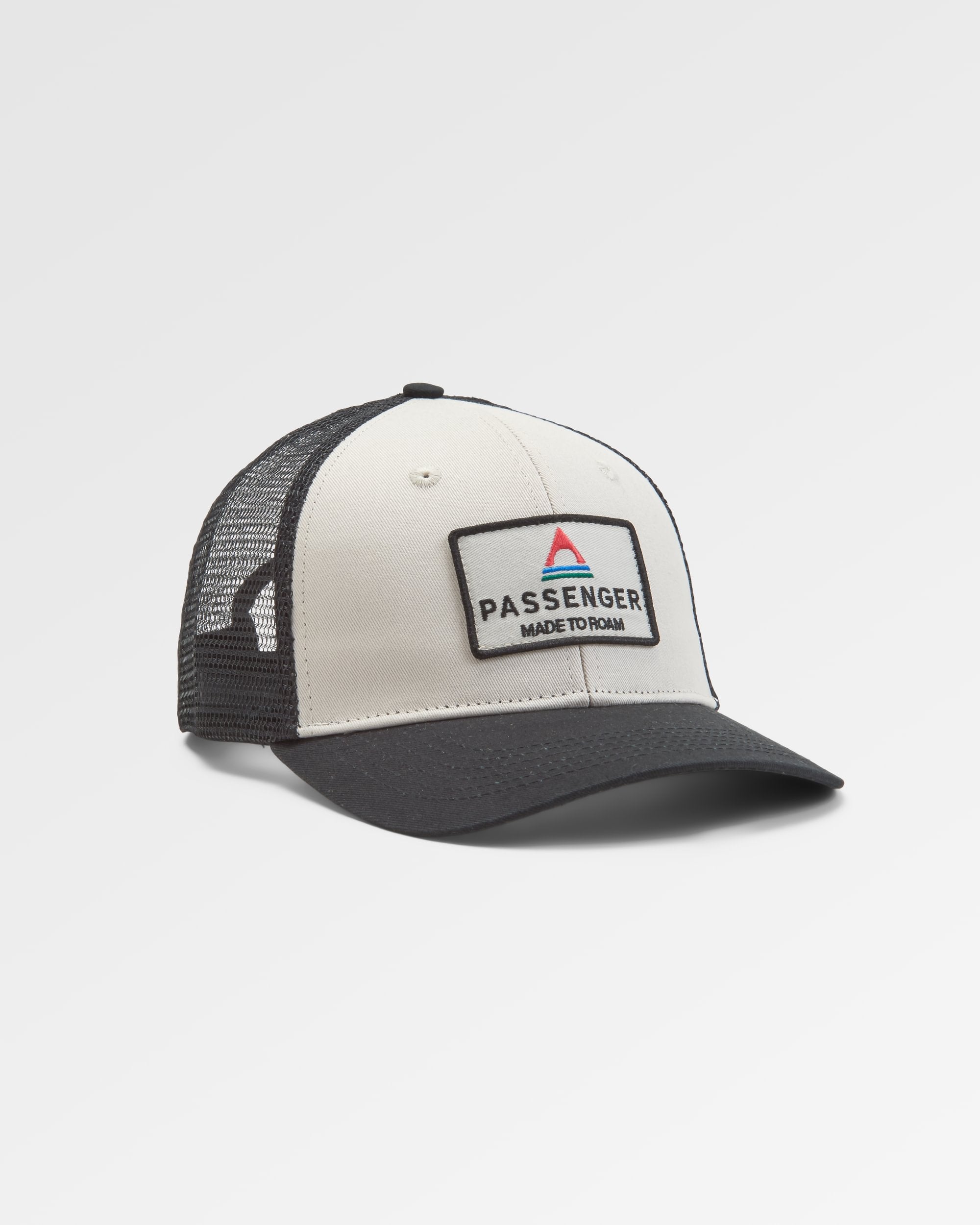 Core Recycled Cotton Trucker Cap - Black/ White - Flatlay