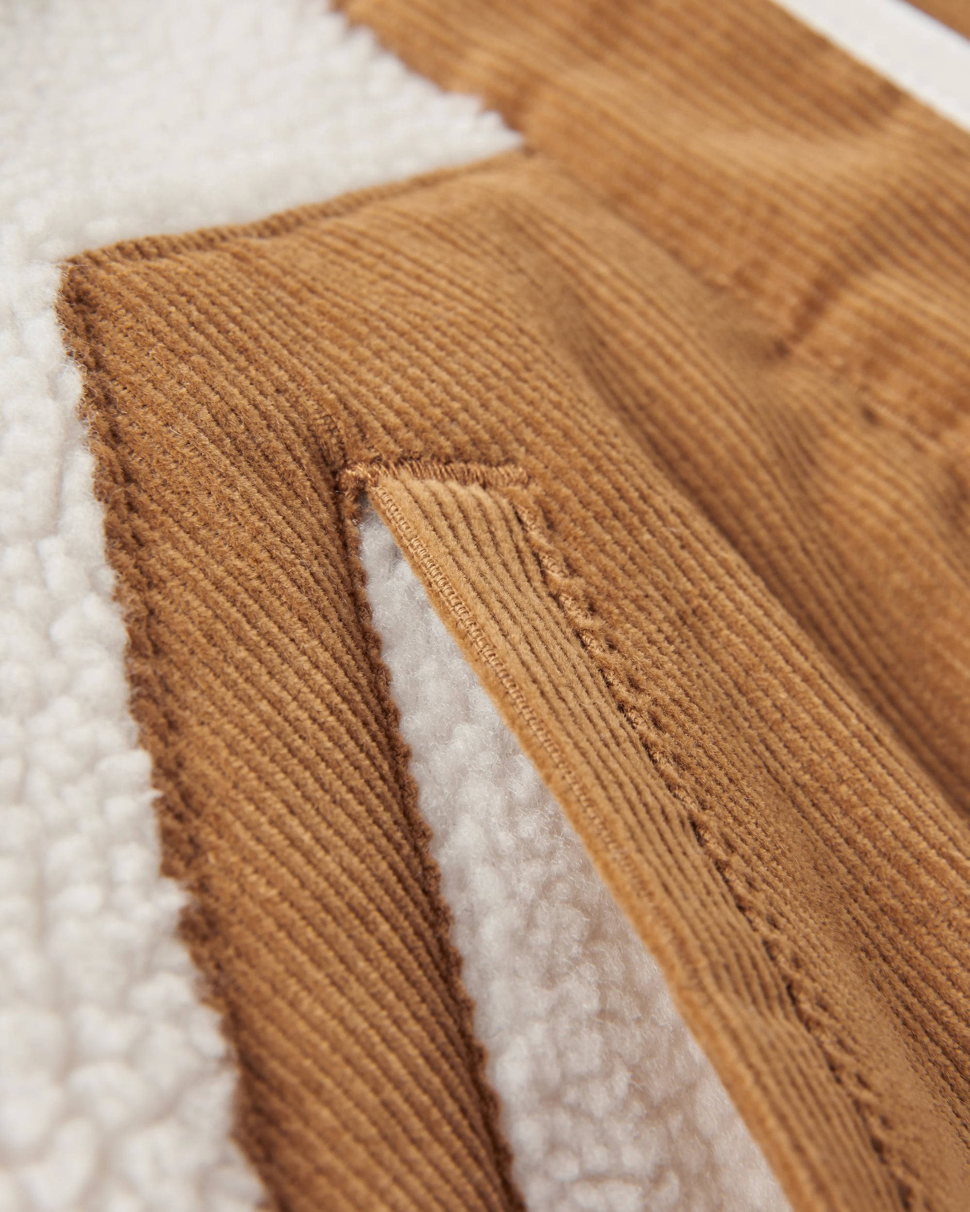 Clover Recycled Cotton-Lined Sherpa Fleece - Vintage White - Flatlay