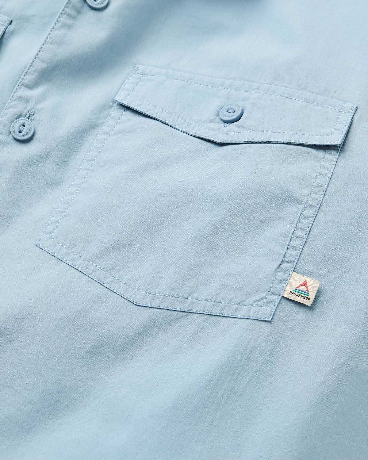 Acreage Organic Cotton LS Shirt - Faded Denim - Flatlay