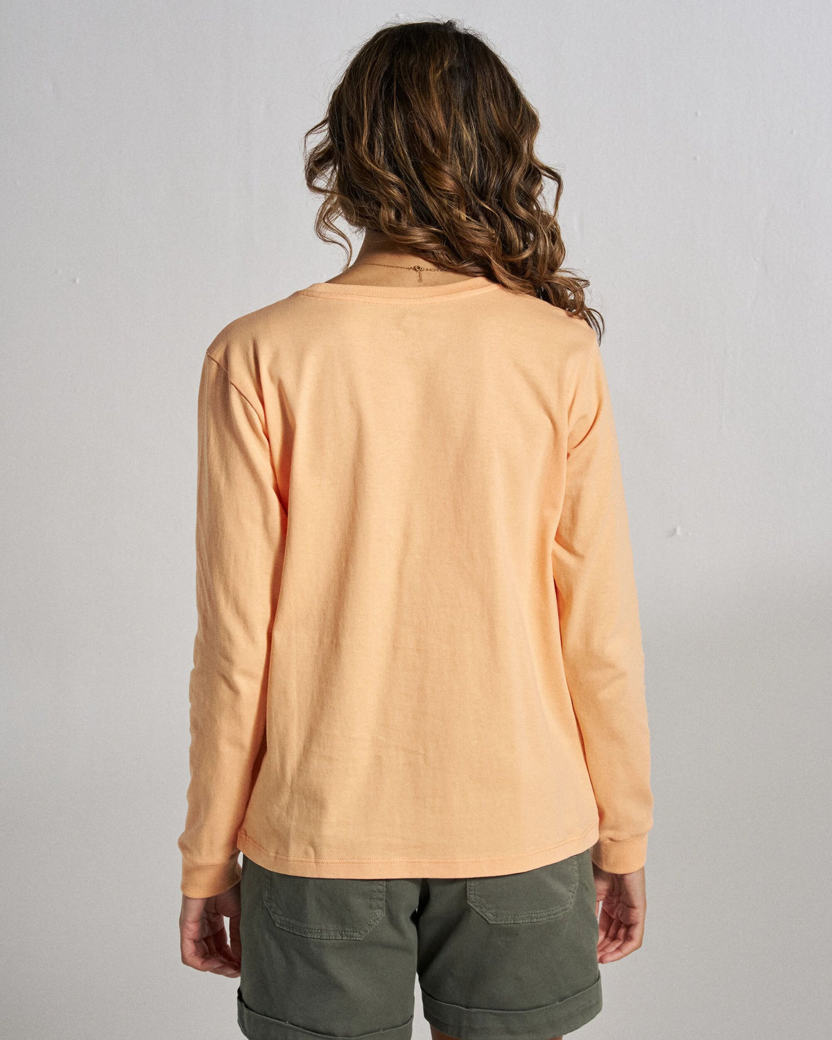 Classic LS T-Shirt - Orange Peach - Studio Model