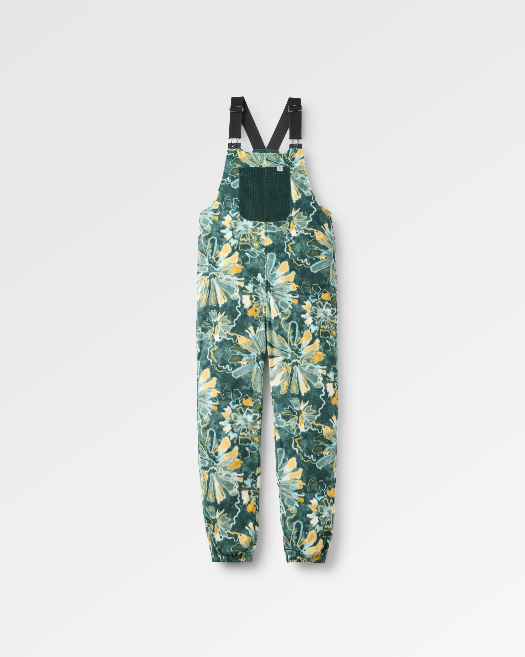 Ace Recycled Polar Fleece Dungarees - Frost Dark Fern - Flatlay
