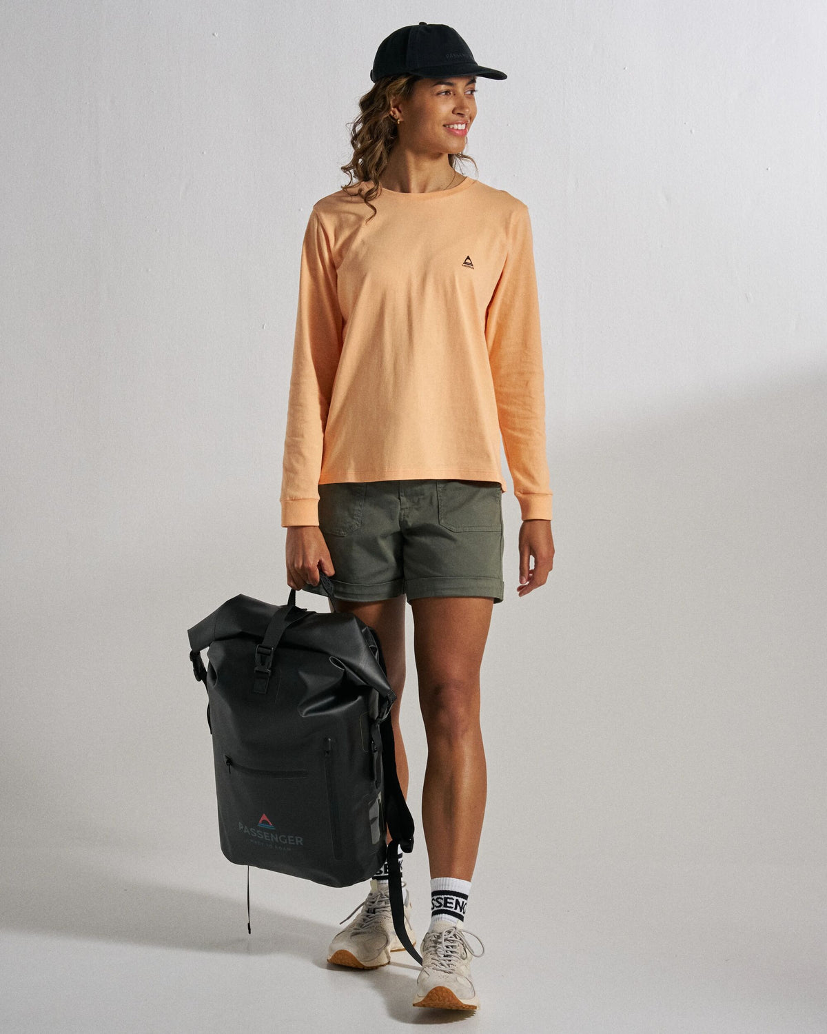 Classic LS T-Shirt - Orange Peach - Studio Model