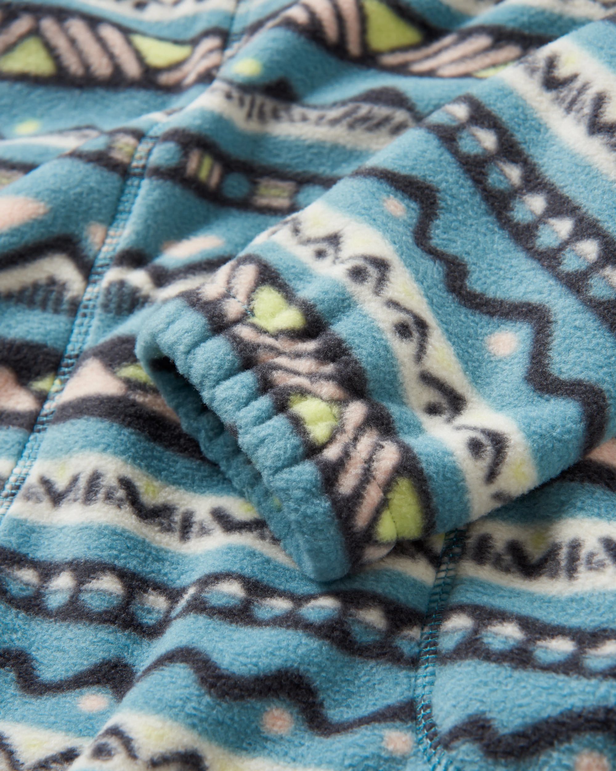 Juana Recycled Polar Hooded Fleece - Mountain Geo Arctic - Flatlay