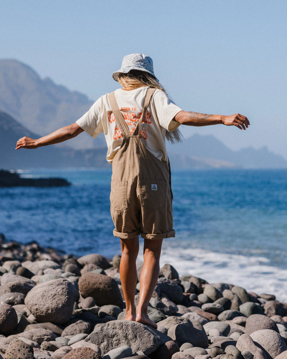 Shuffle Light Cotton Short Dungarees - Elmwood - Lifestyle
