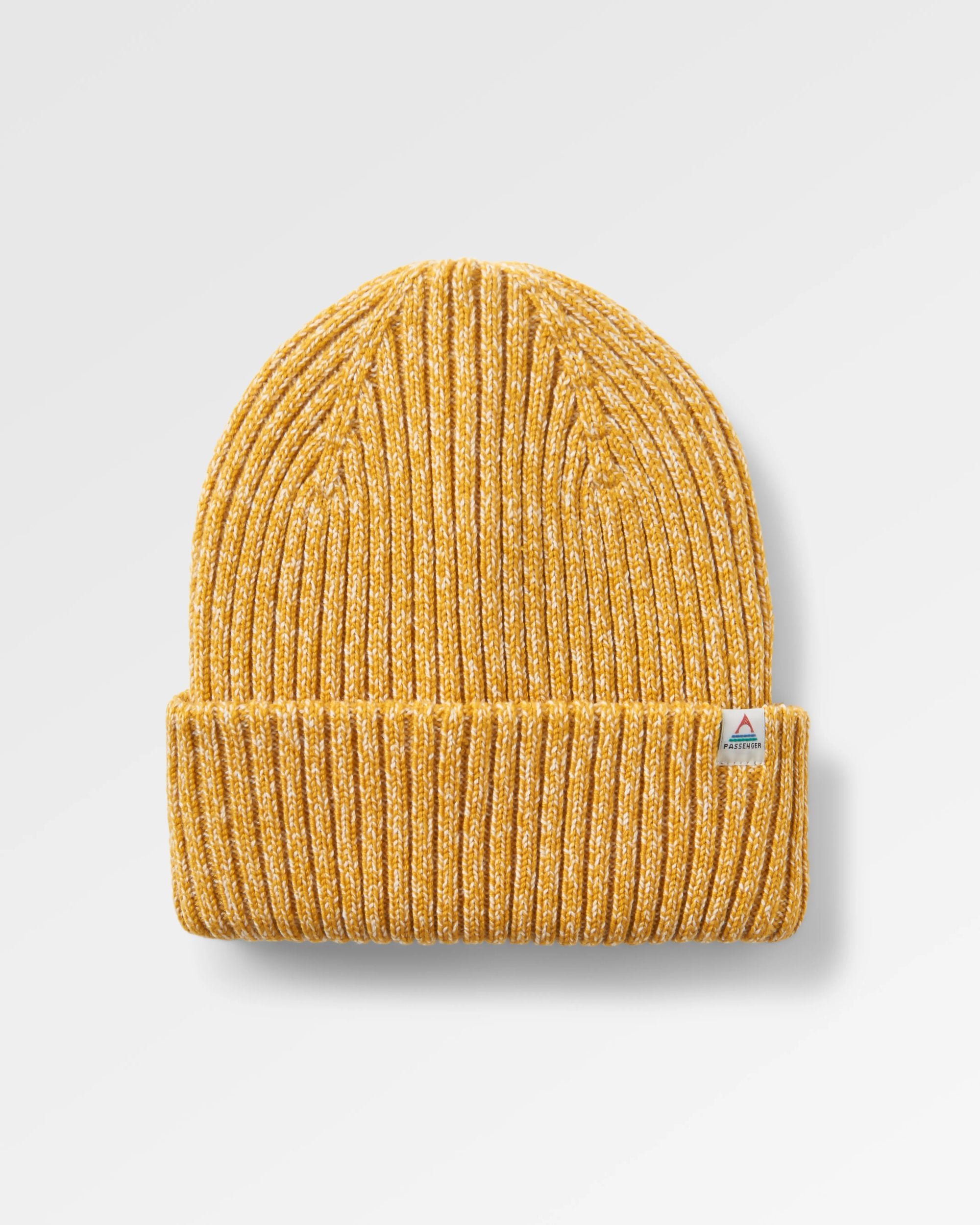 Fisherman Marl Beanie - Mustard Yellow - Flatlay