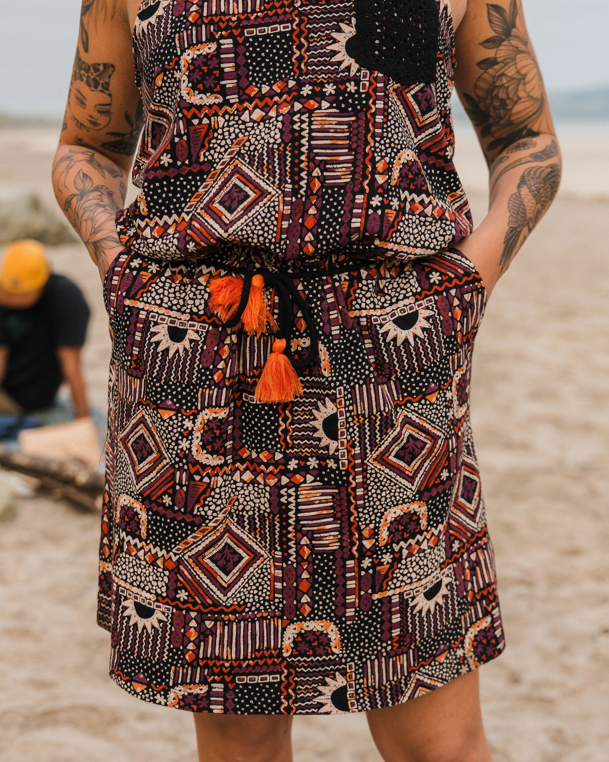 Rivergate Recycled Cotton Dress - Vintage Patchwork Black/Multi - Lifestyle