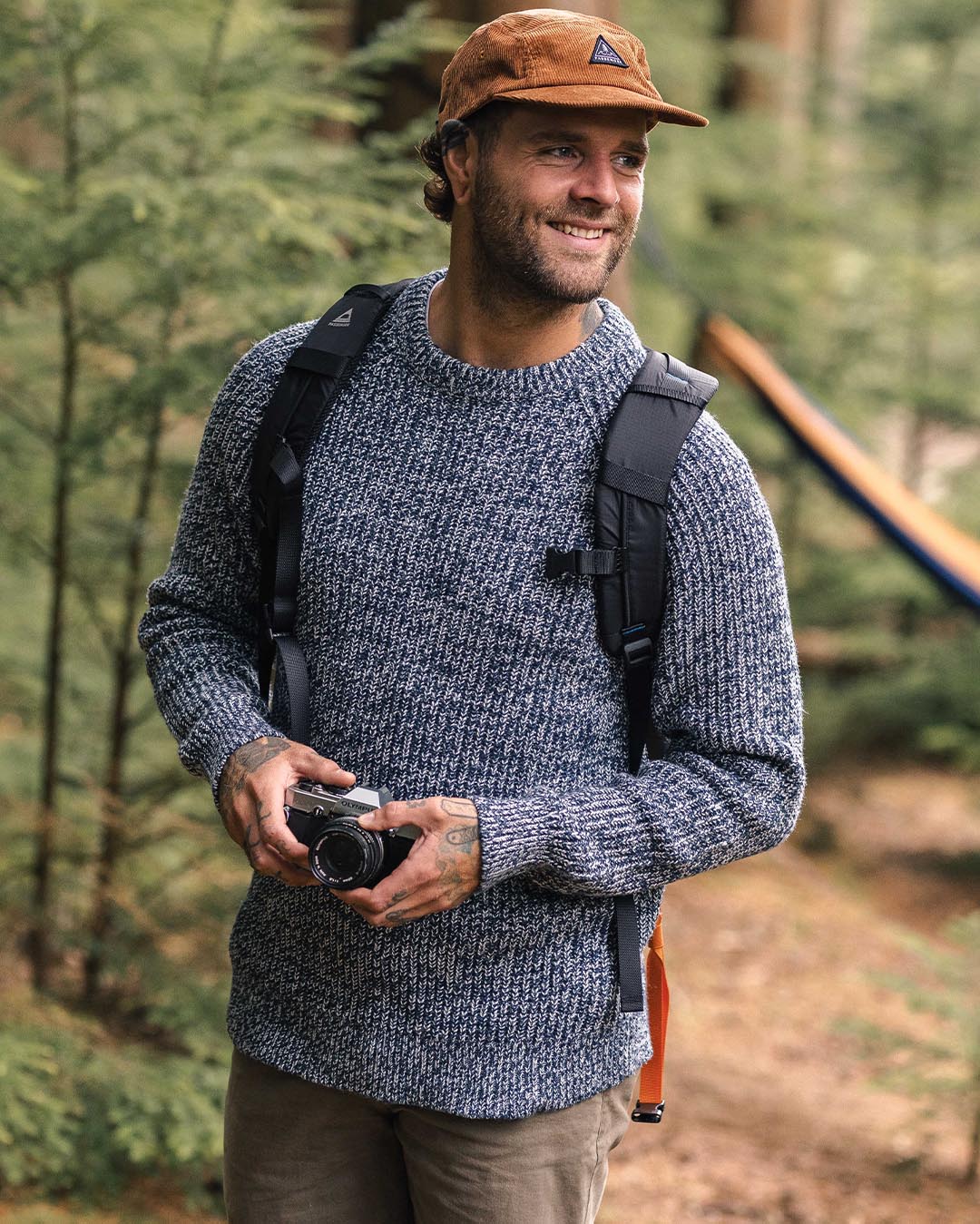 Fog Recycled Knitted Jumper - Grey Marl - Lifestyle