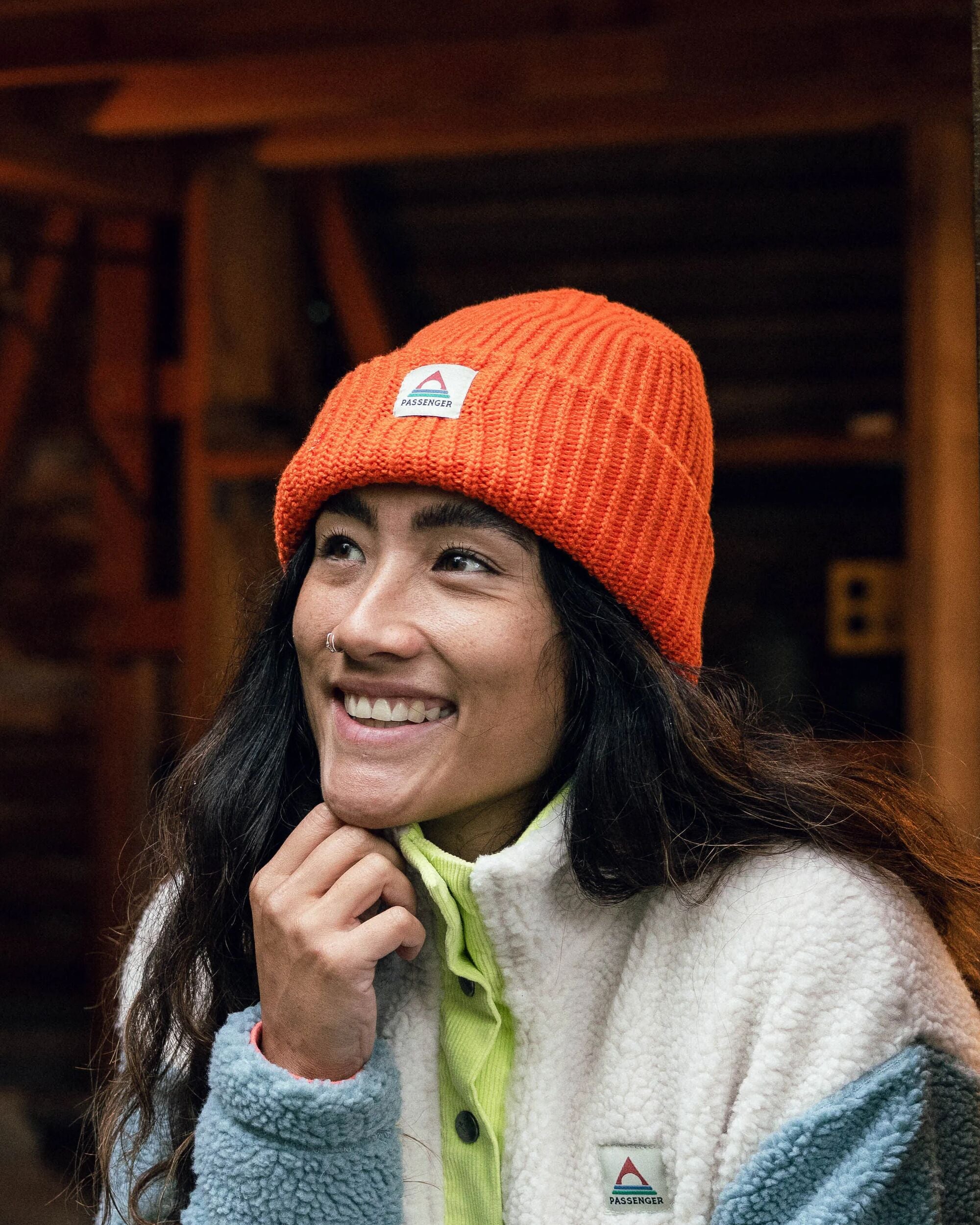 Beechwood Fleece Lined Recycled Beanie - Burnt Orange - Lifestyle - Female