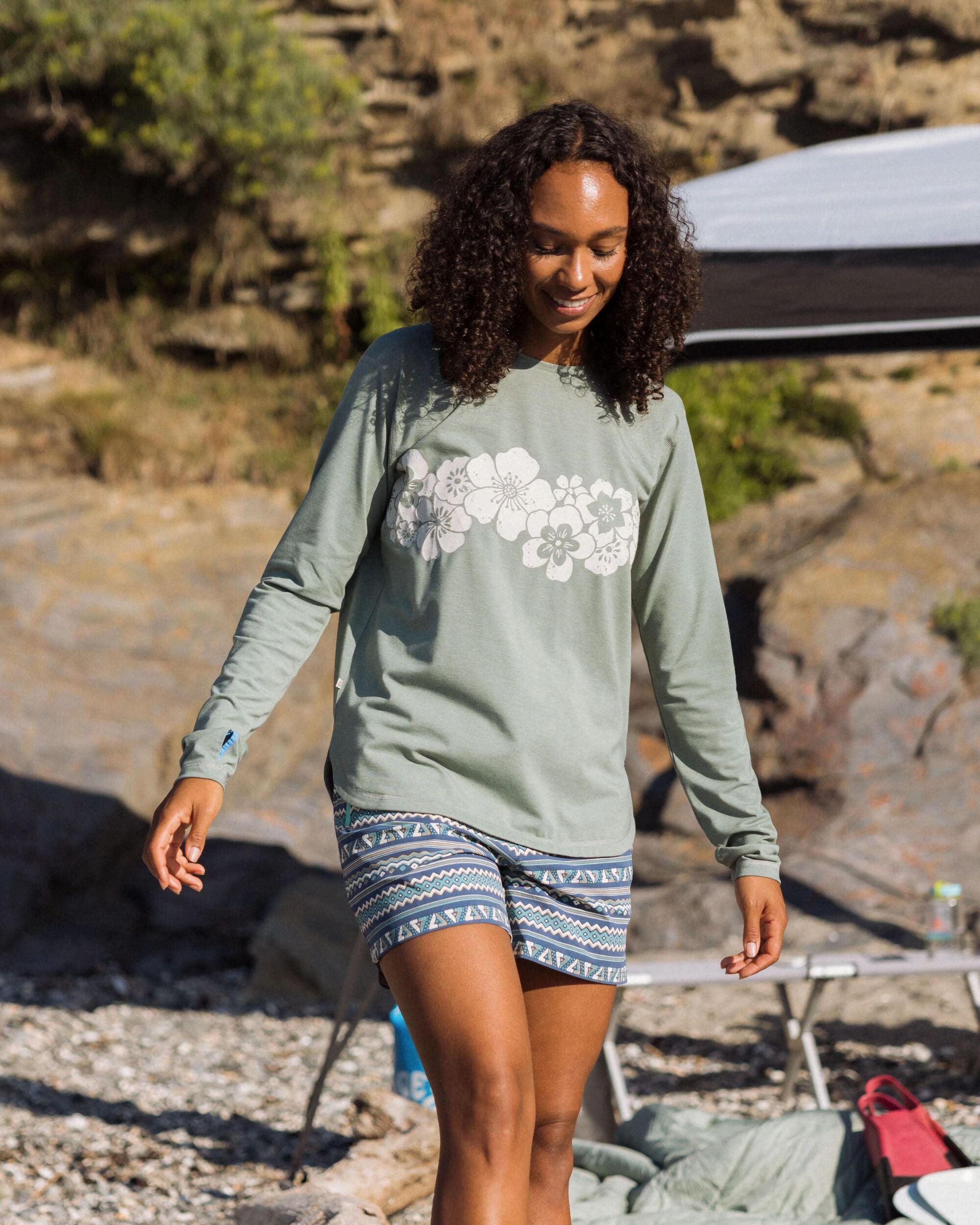 Roamscreen UPF50 Drirelease® Women's LS T-Shirt - Pistachio - Lifestyle